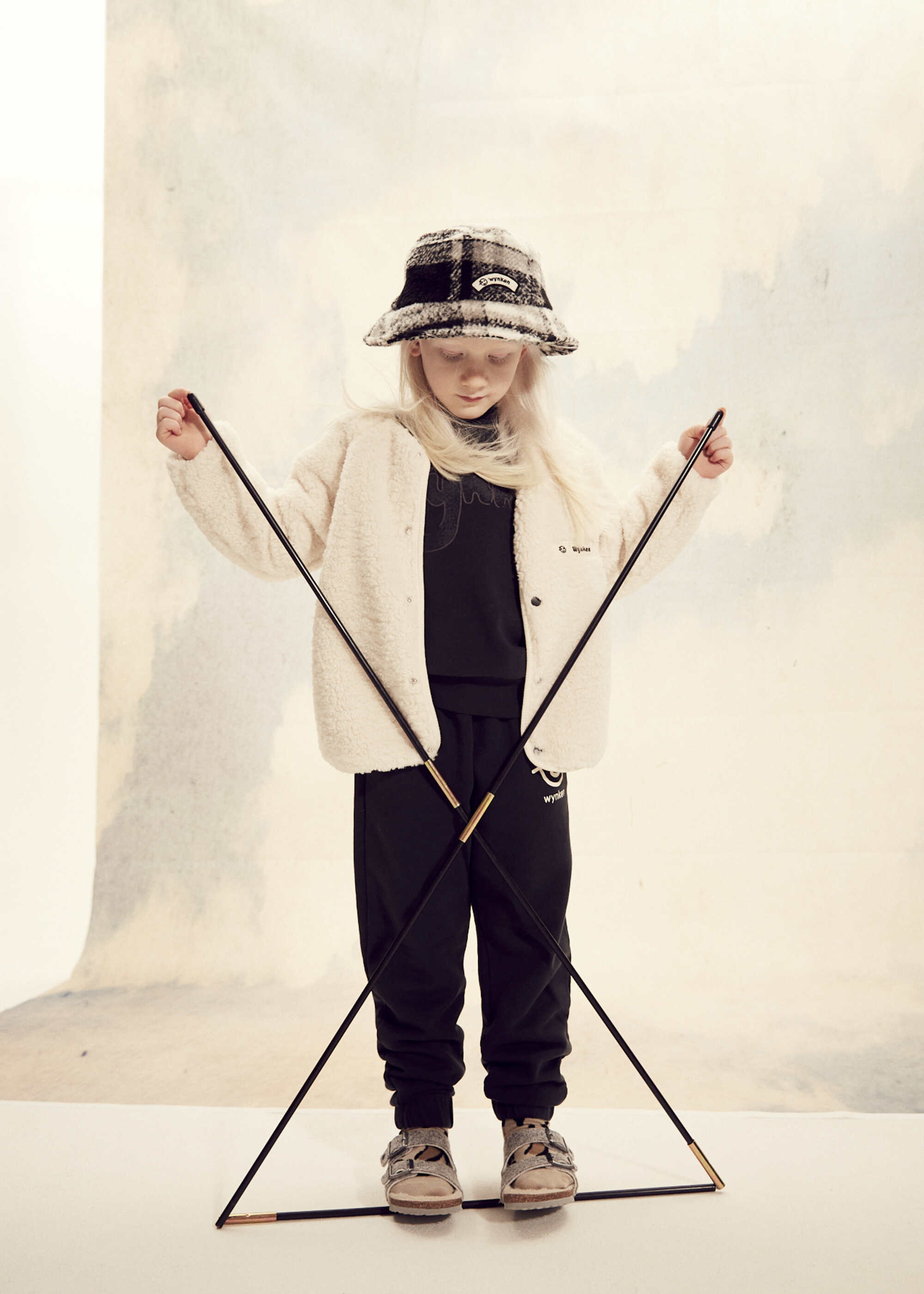 Boys & Girls Grey Check Bucket Hat