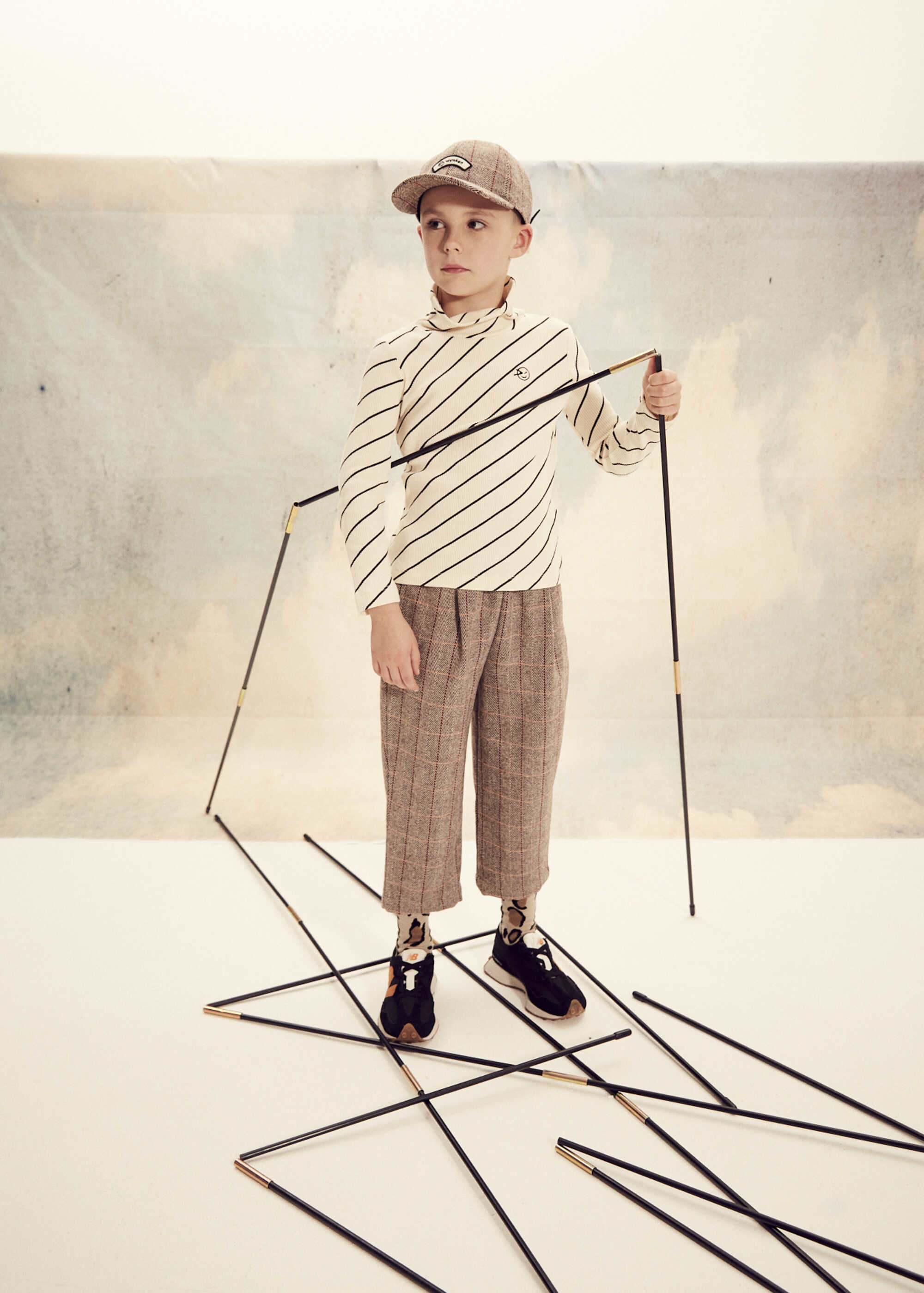 Boys & Girls White Stripes Cotton T-Shirt