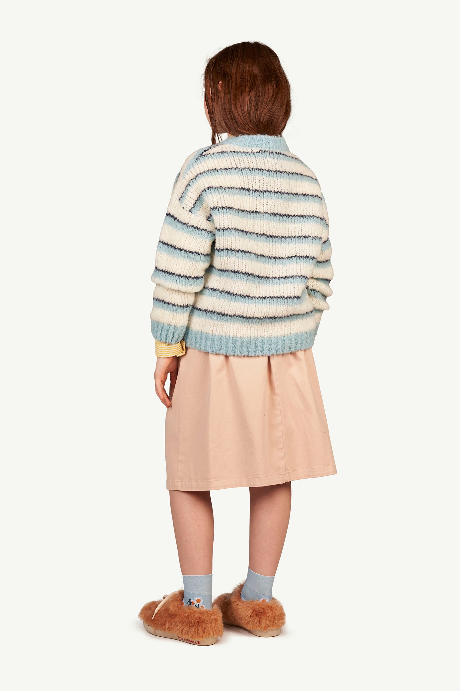 Girls Blue Stripes Wool Sweater