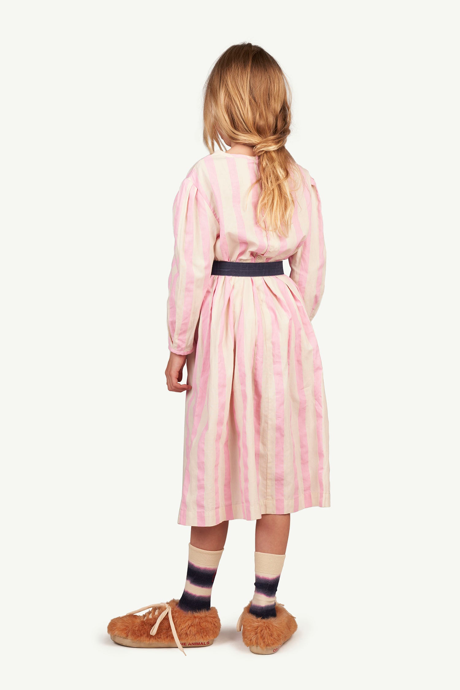 Girls Pink Stripes Cotton Dress