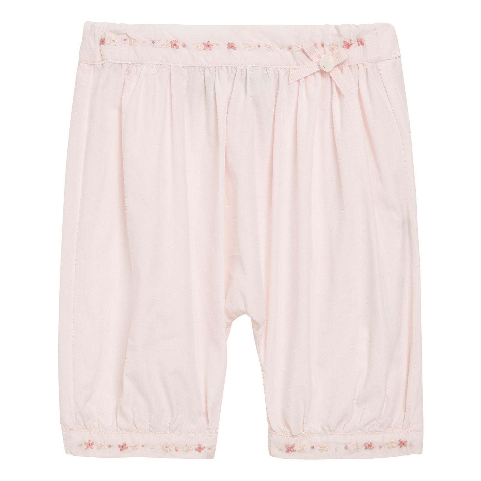 Baby Girls Light Pink Cotton Embroidered Trims Trousers - CÉMAROSE | Children's Fashion Store