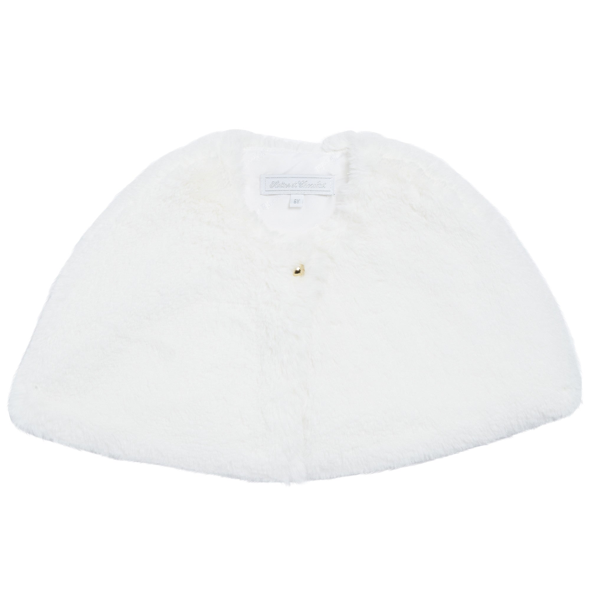 Girls Ivory Fur Trims Cape - CÉMAROSE | Children's Fashion Store