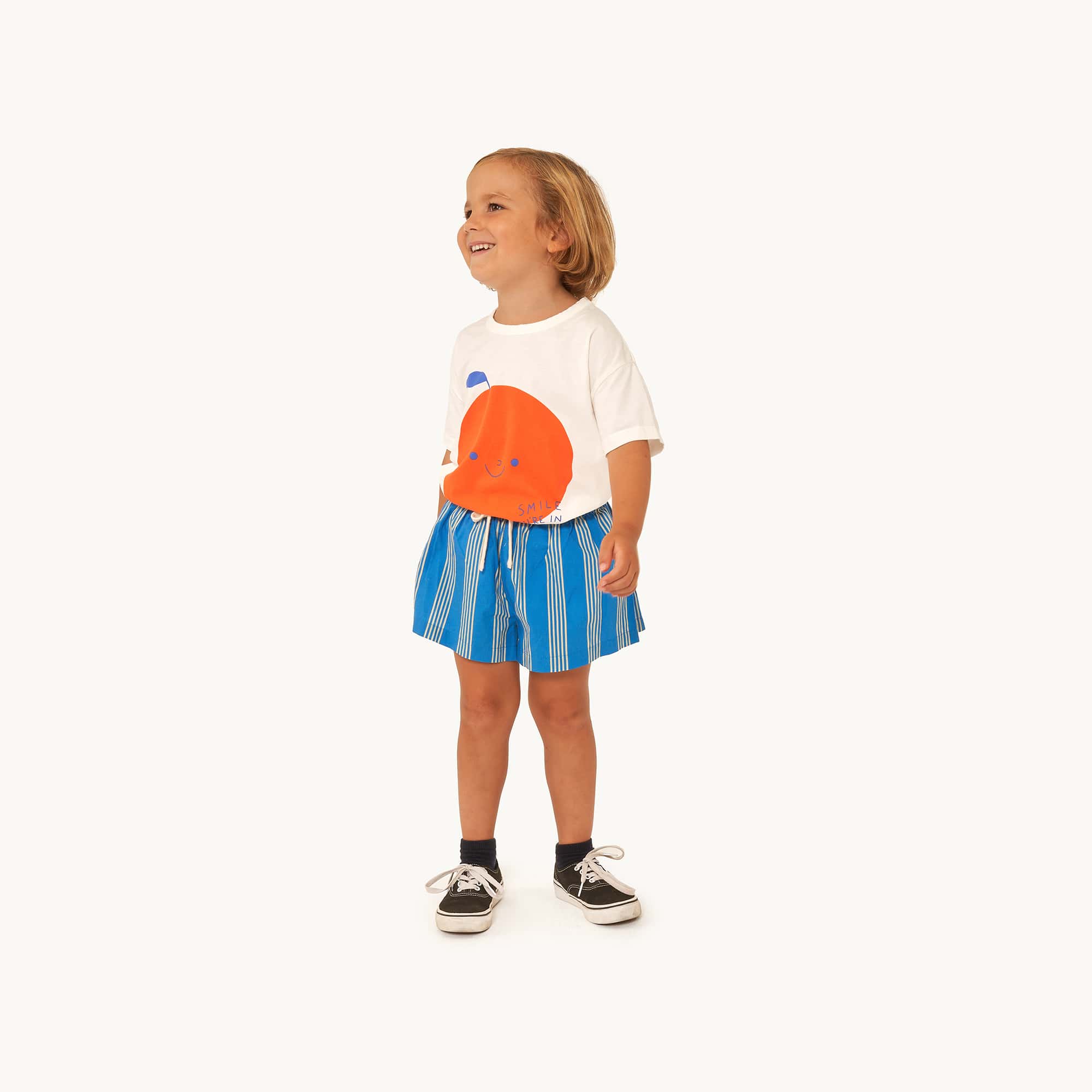 Boys & Girls White Printed Cotton T-Shirt