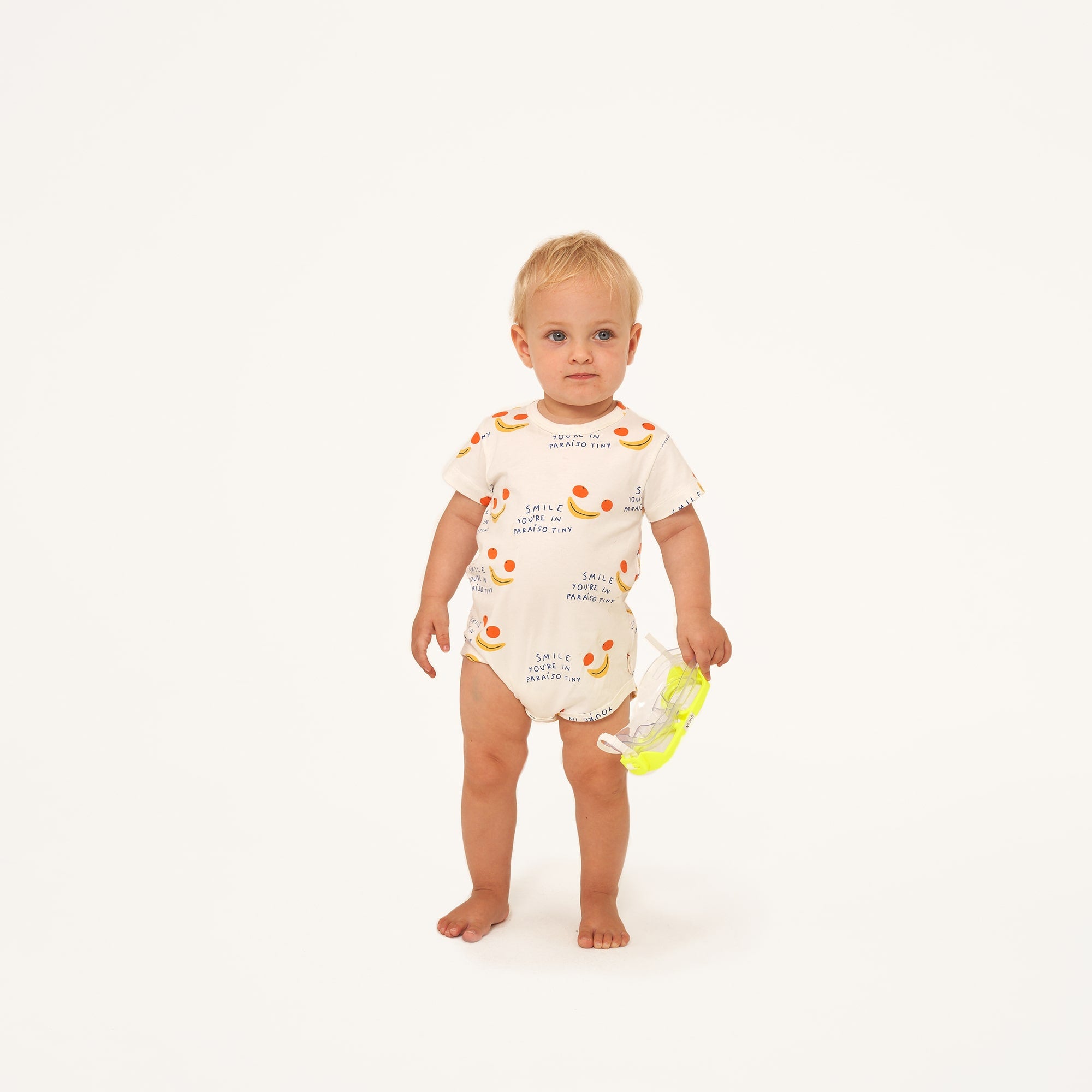 Baby Boys & Girls White Smile Cotton Babysuit