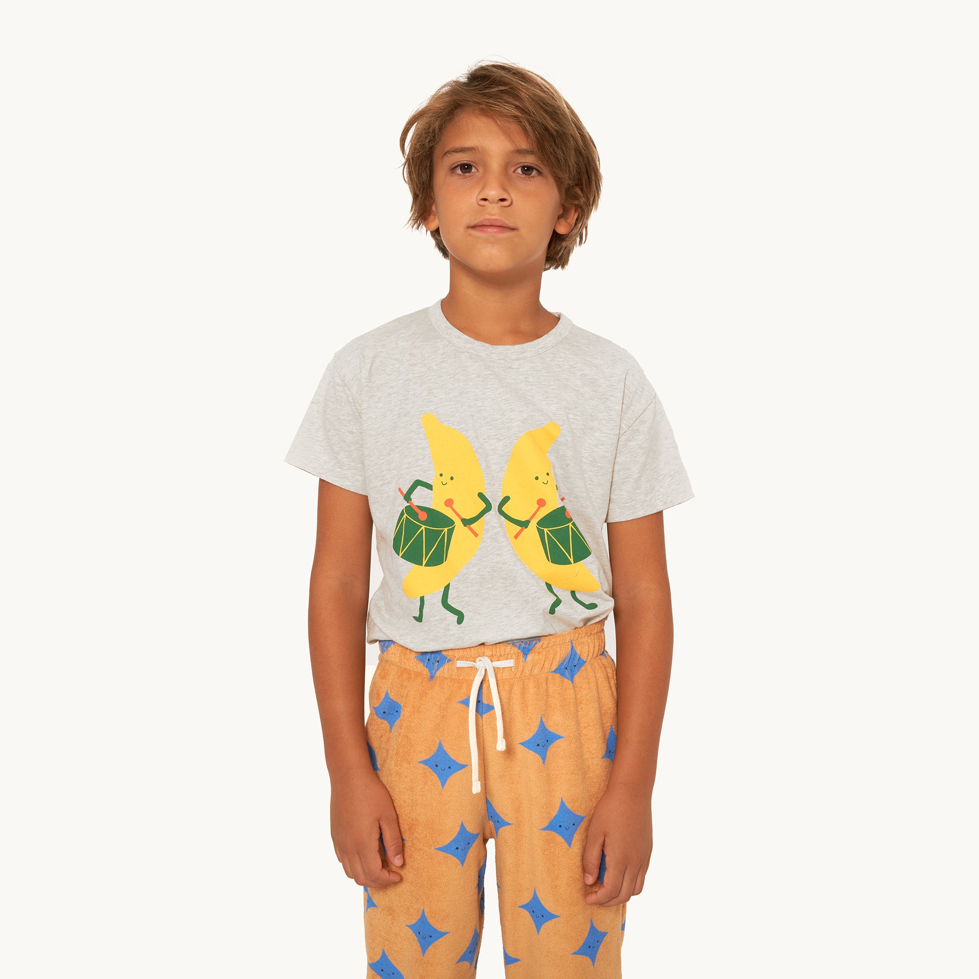 Boys & Girls Grey Printed Cotton T-Shirt