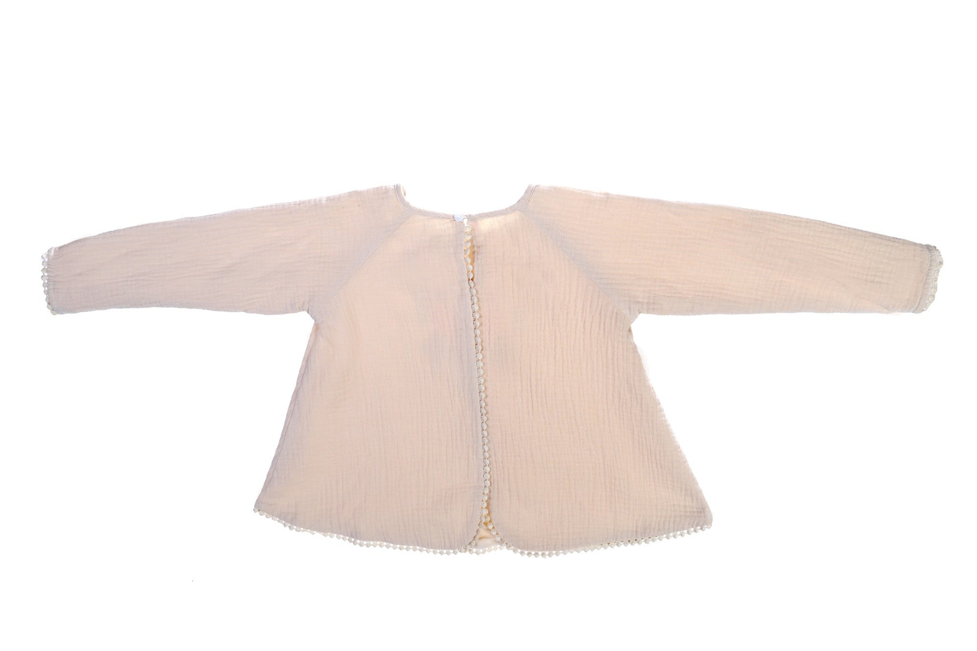 Girls Beige Embroidered Trims Cotton 'Delhi' Blouse - CÉMAROSE | Children's Fashion Store - 5