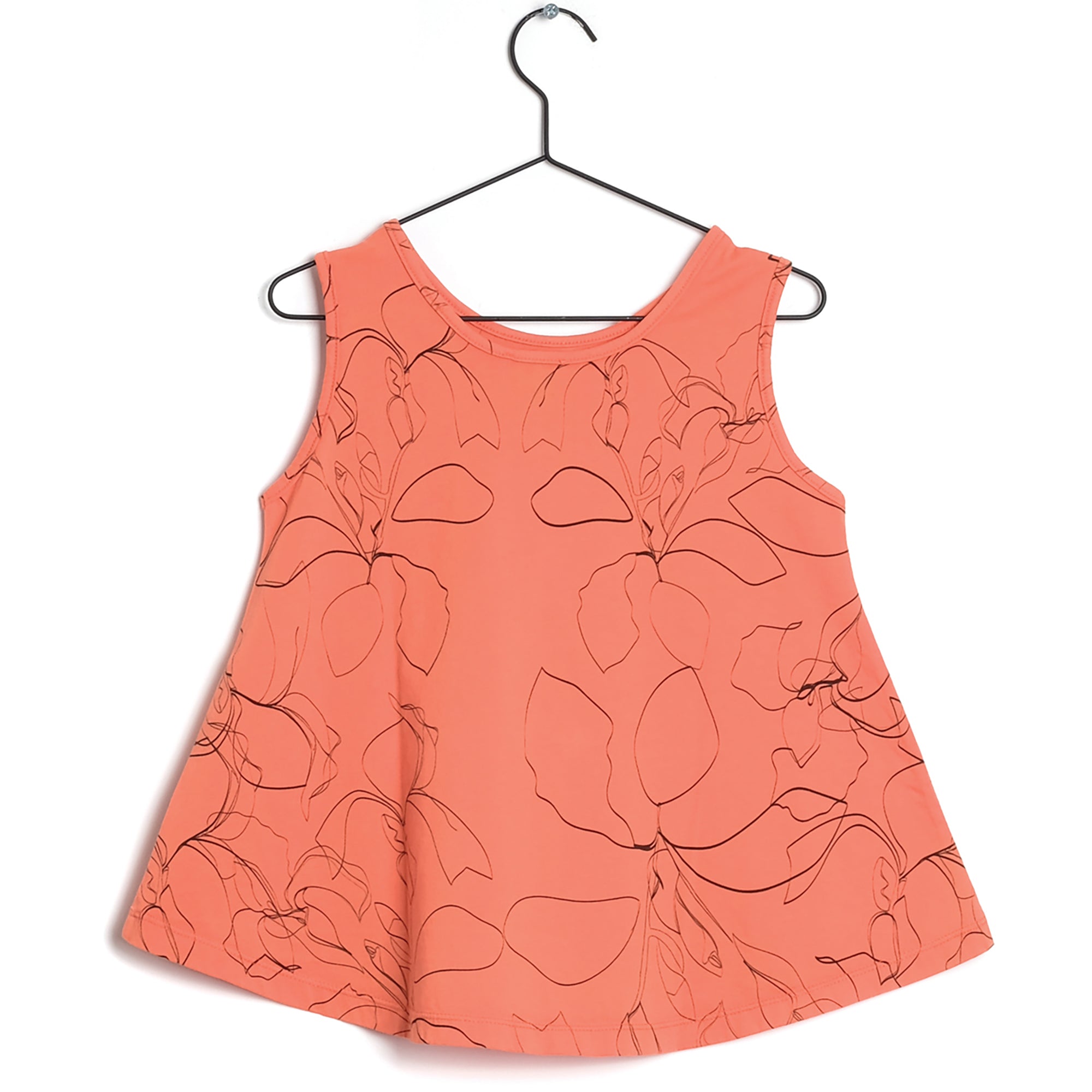 Girls Orange Cotton T-shirt