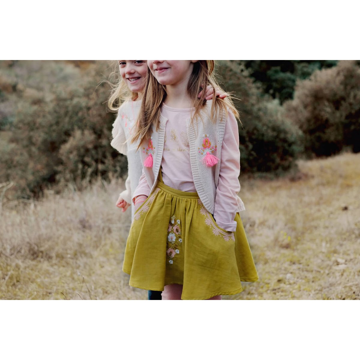 Girls Cream Acrylic Gilet