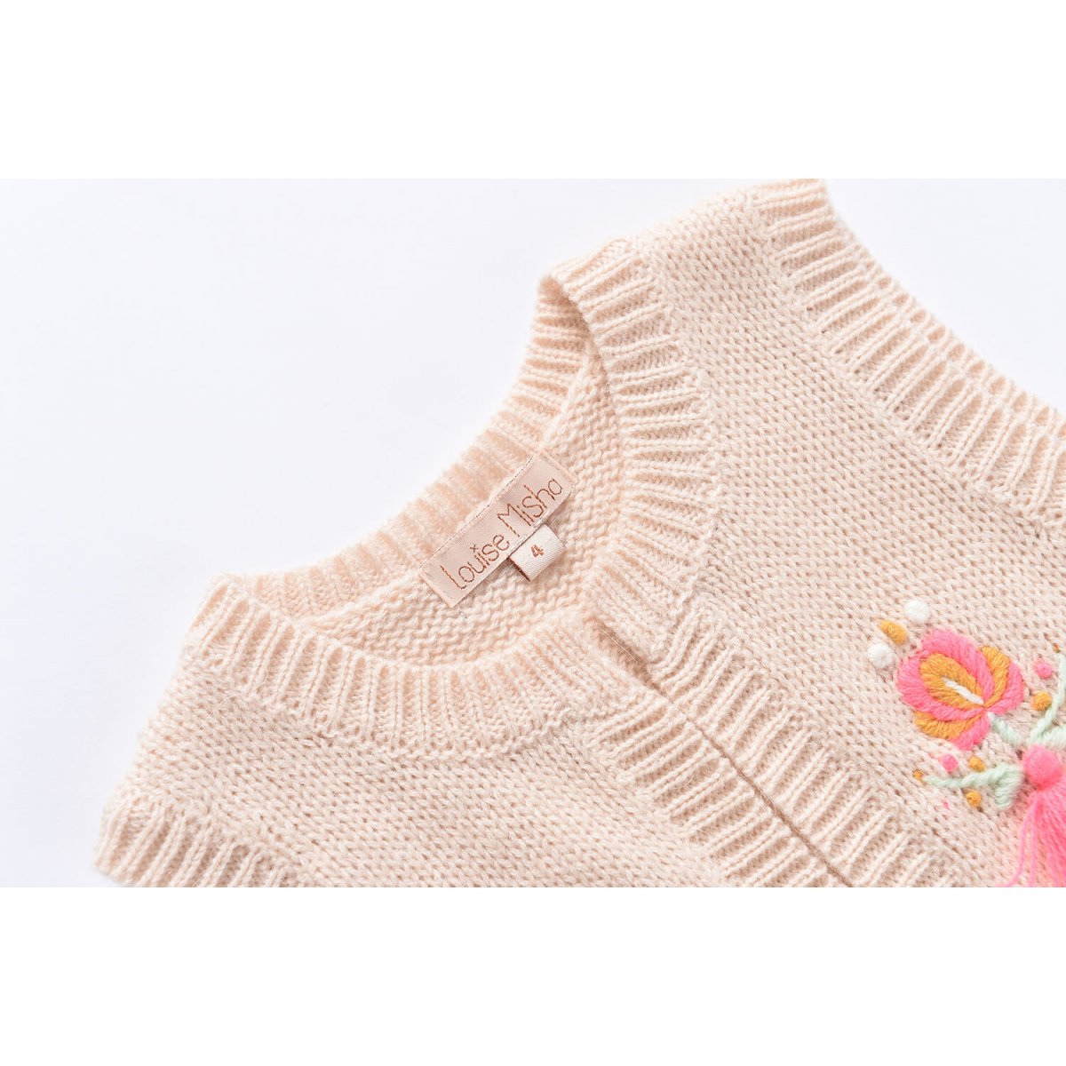 Girls Cream Acrylic Gilet