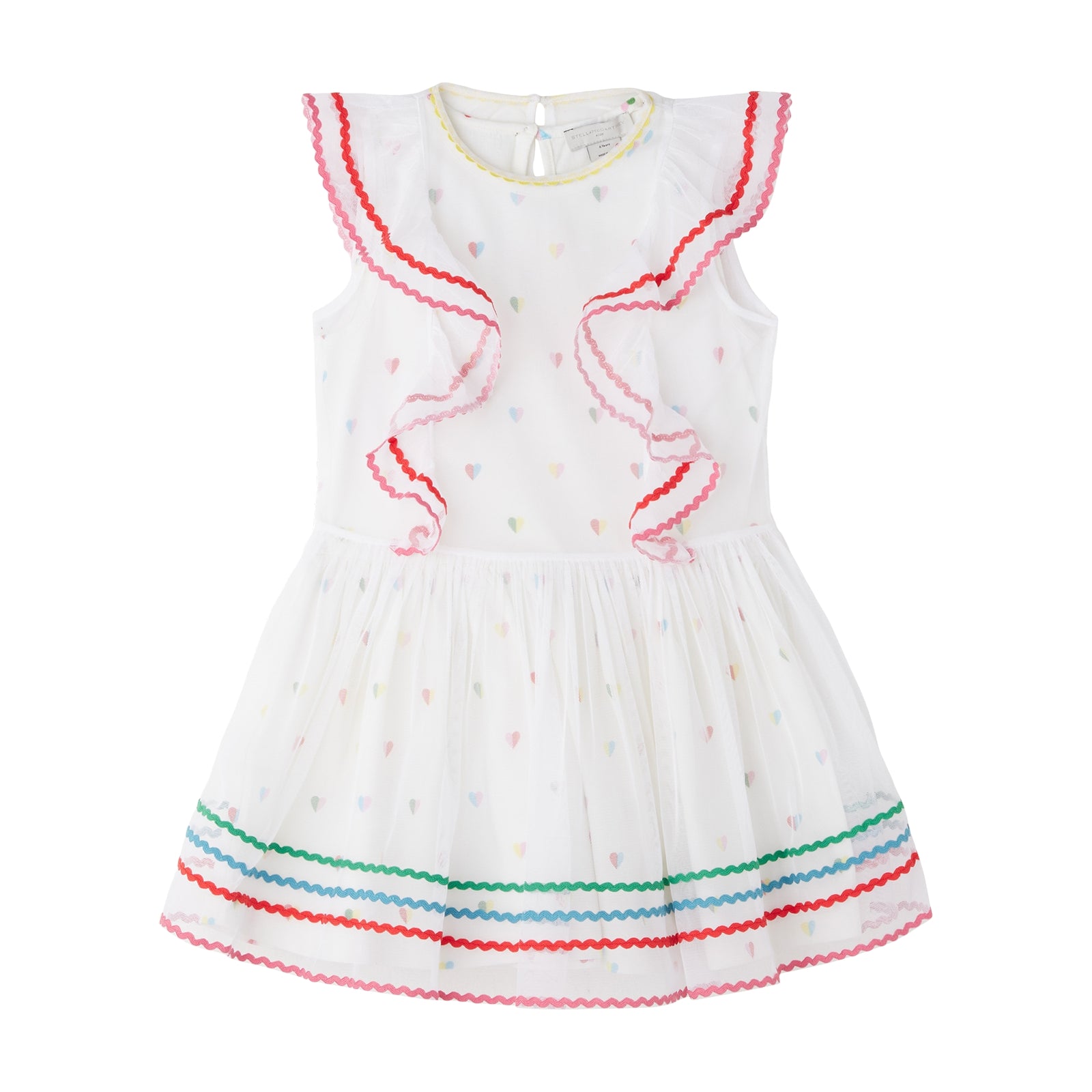 Girls White Ruffled Dress
