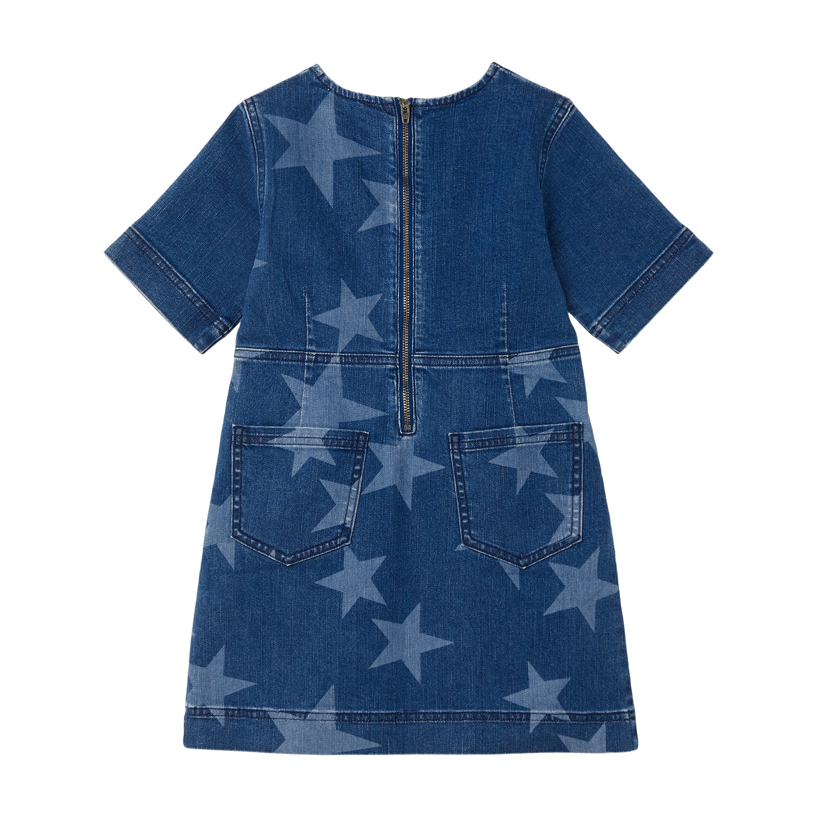 Girls Blue Stars Denim Dress