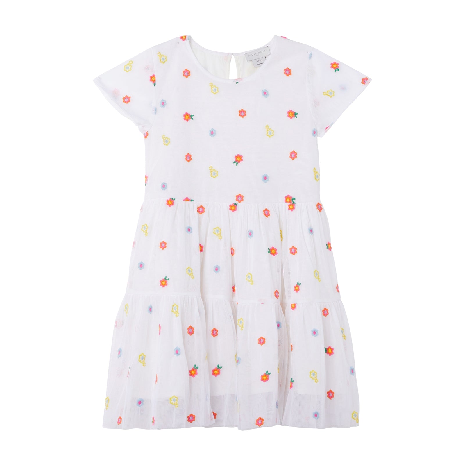 Girls White Embroidered Dress