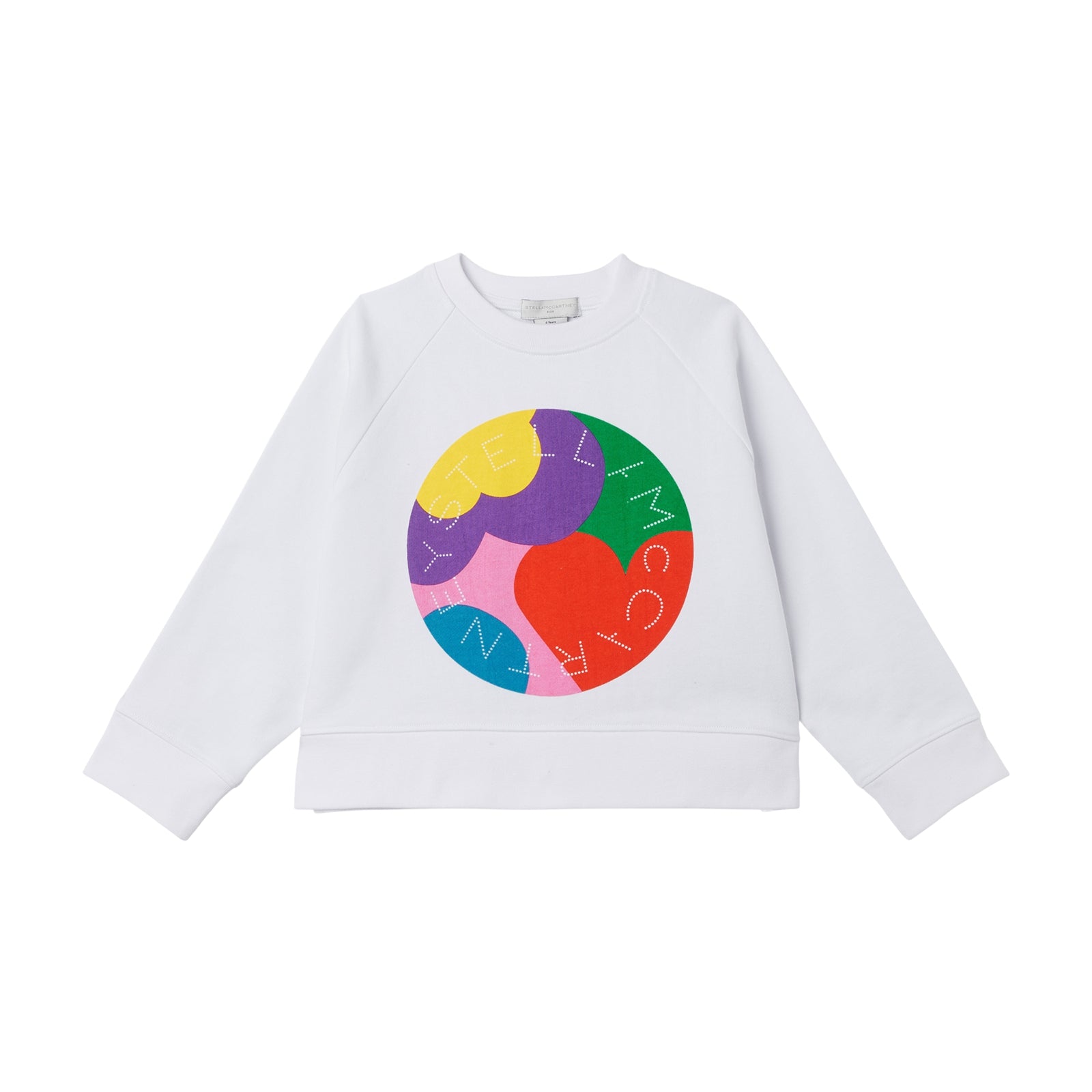 Girls White Logo Cotton Sweatshirt