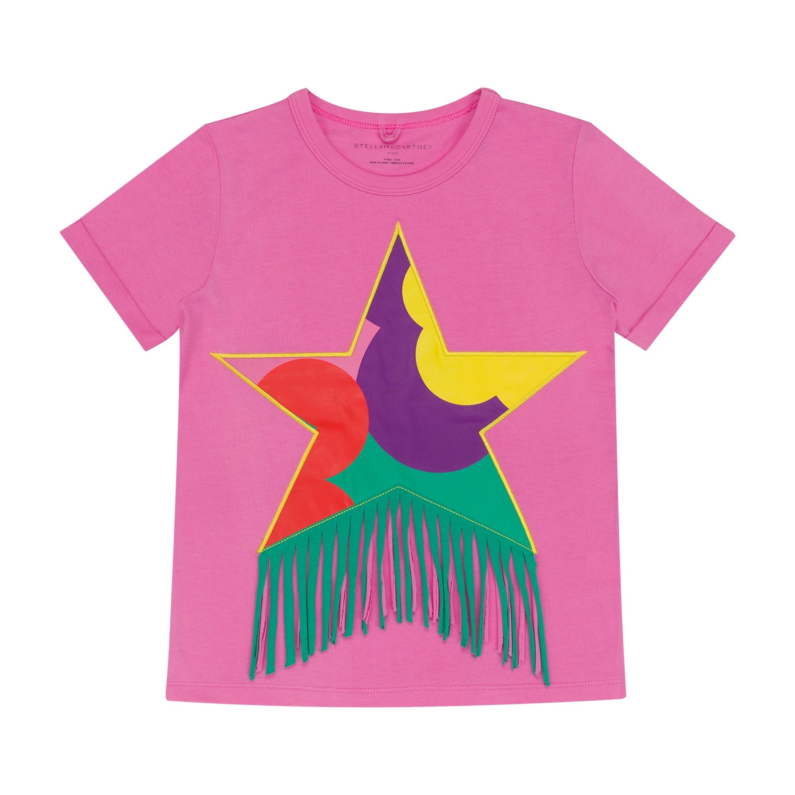Girls Pink Tassel Cotton T-Shirt