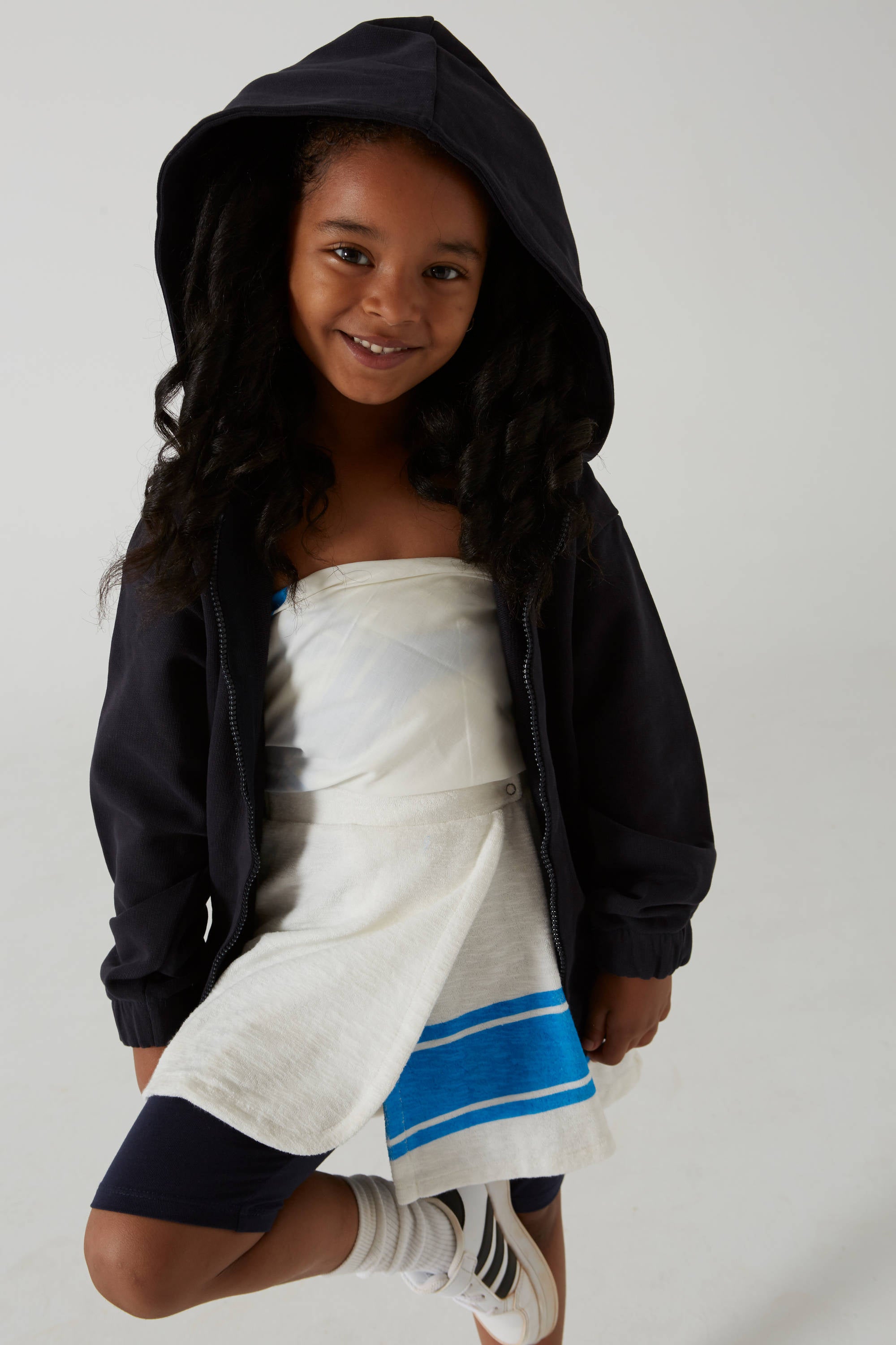 Girls White Cotton Skirt
