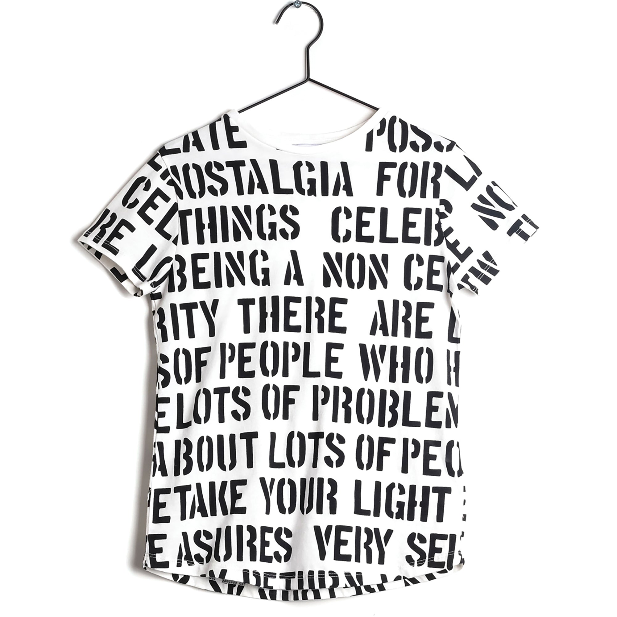 Girls White Printed Cotton T-shirt