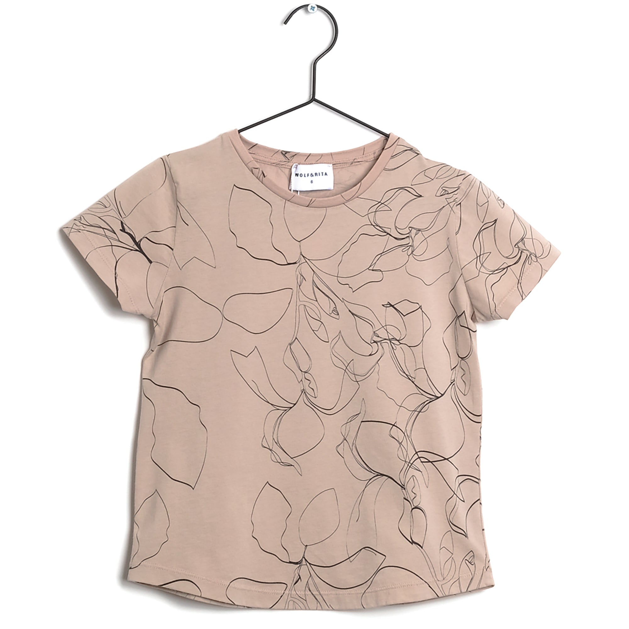Girls Beige Cotton T-shirt