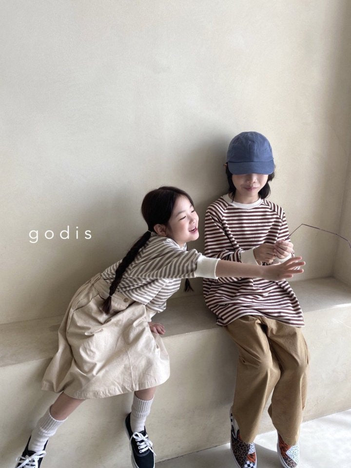 Boys & Girls Brown Stripes Cotton T-Shirt