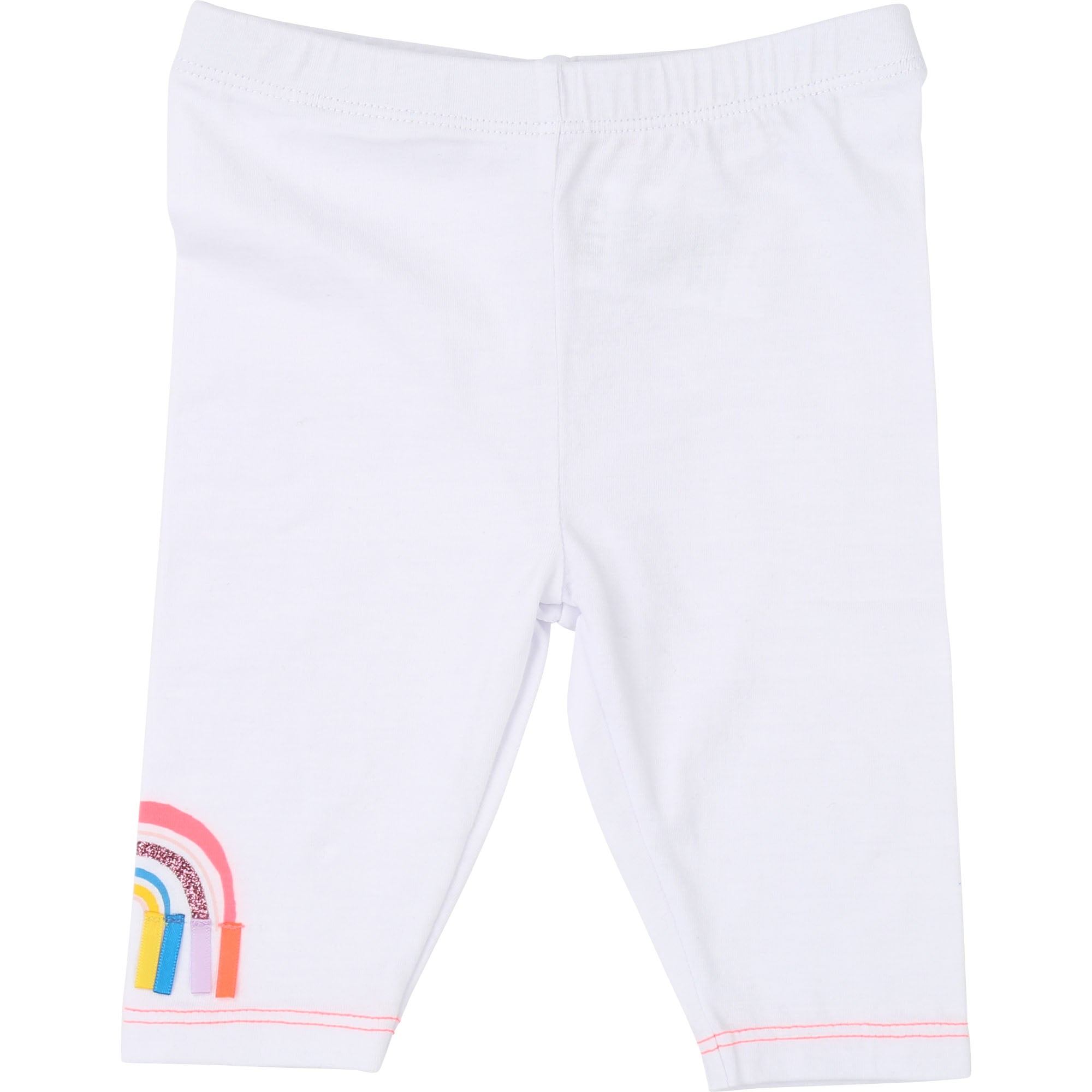 Girls White Cotton Leggings