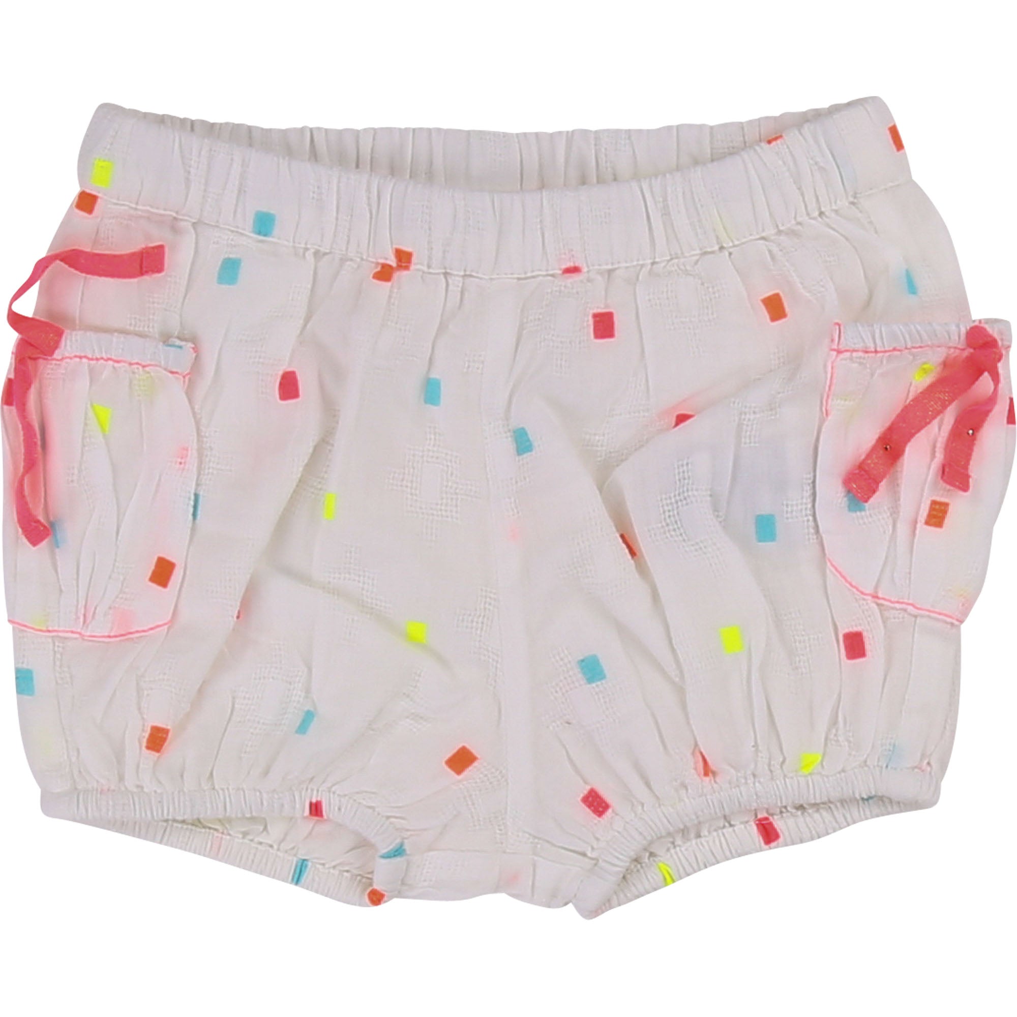 Baby Girls Rice White Pocket Cotton Shorts