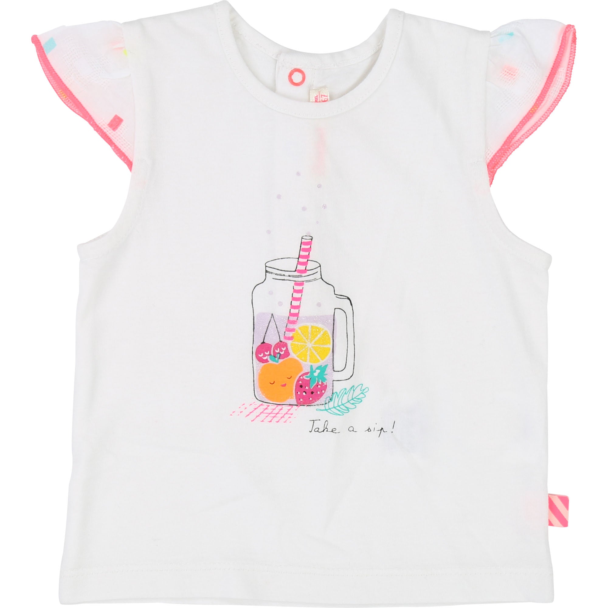 Baby Girls White Cotton T-shirt