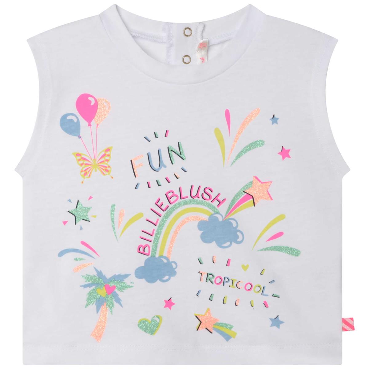 Baby Girls White Printed T-Shirt