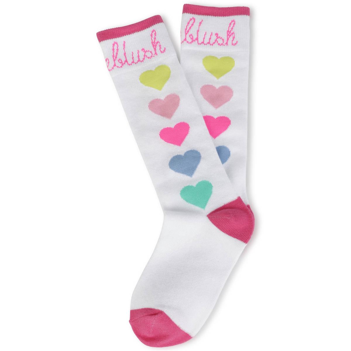 Girls White Heart Socks