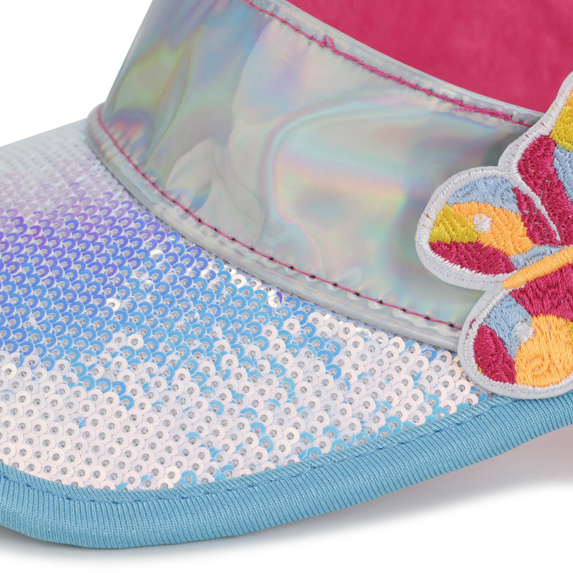 Girls Silver Sequin Sun Hat