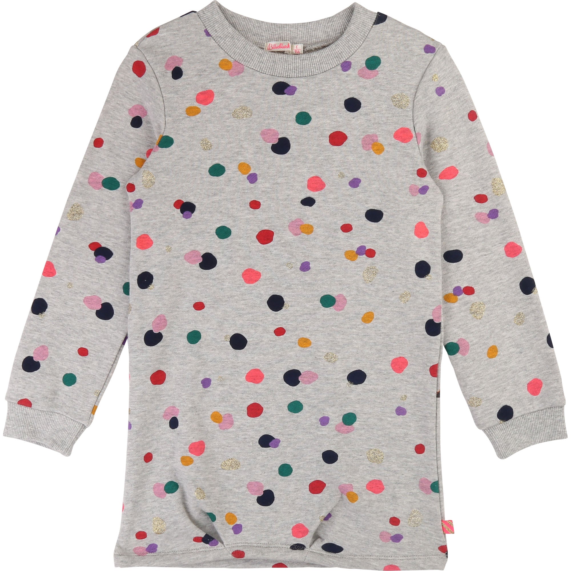 Girls Grey Dots Cotton Dress