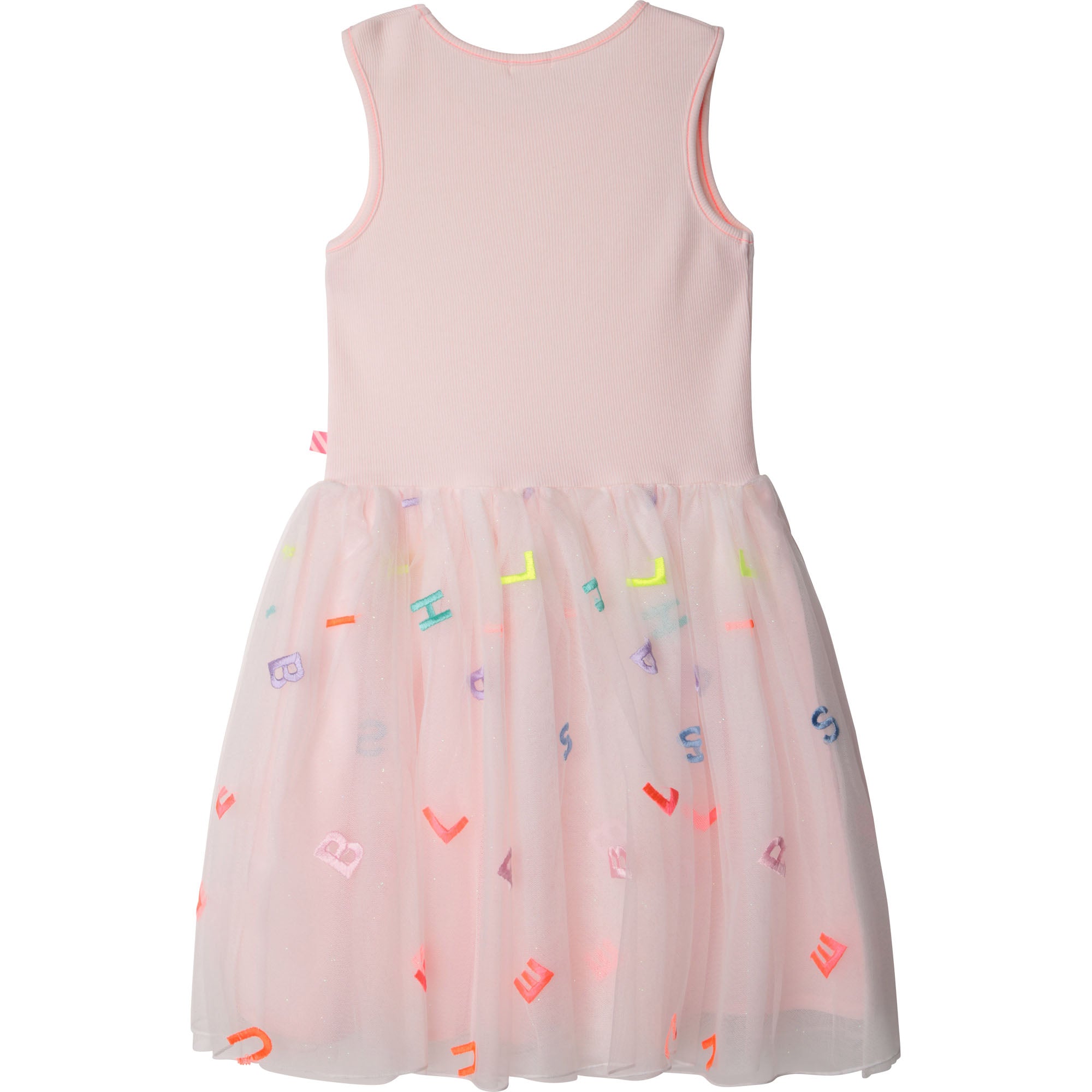 Girls Pink Embroidered Tulle Dress