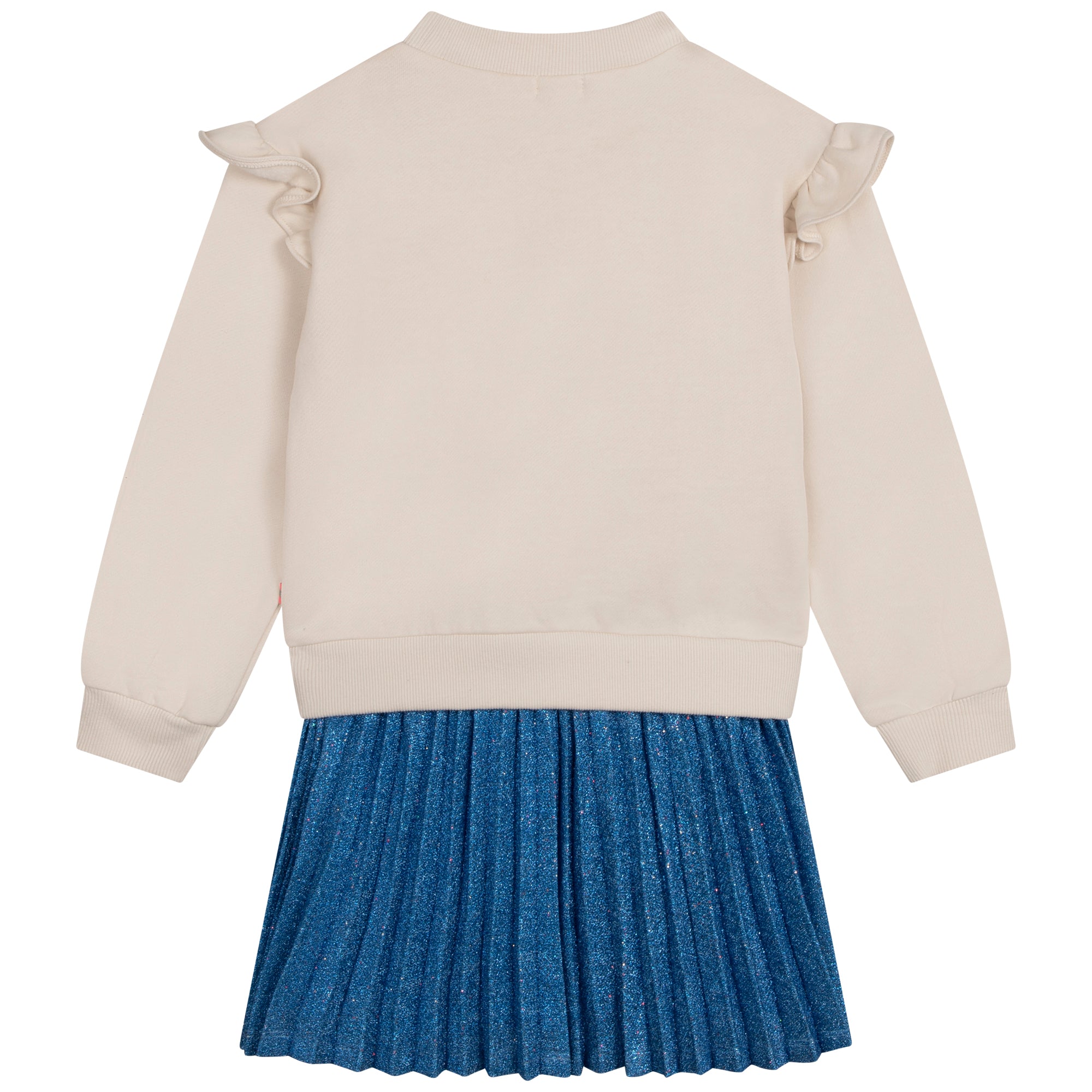 Girls Beige Printed Dress