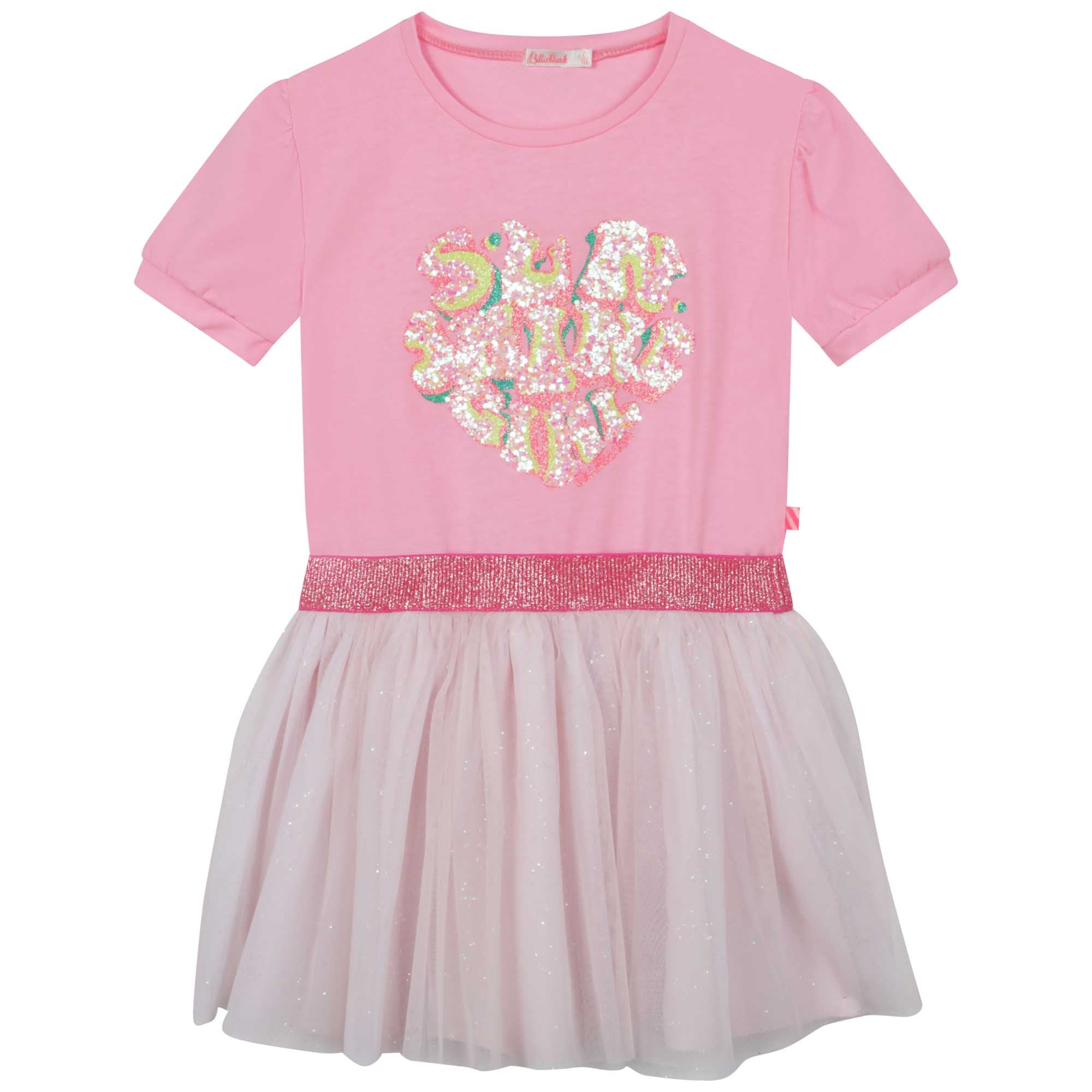 Girls Pink Glitter Dress