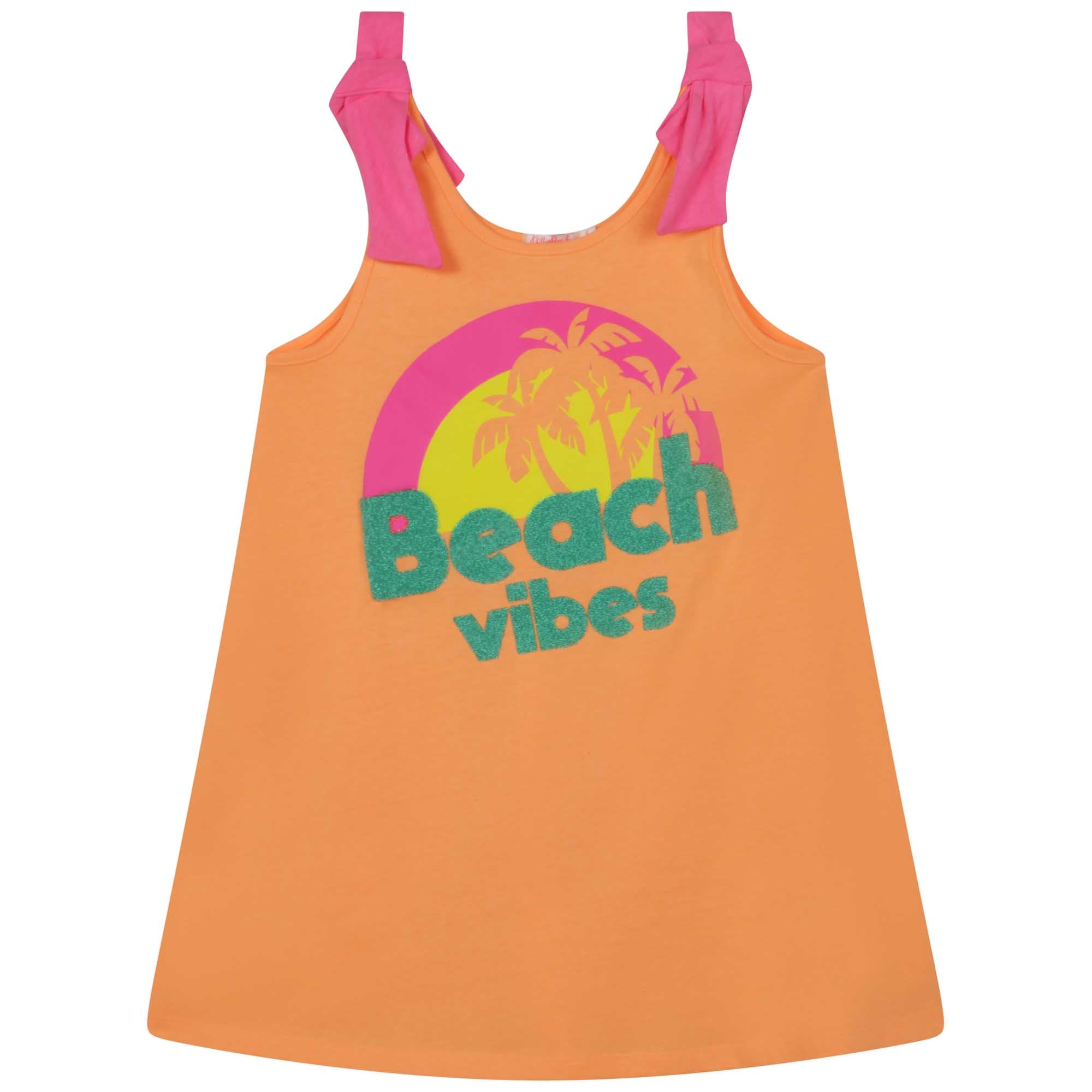 Girls Orange Printed Dress