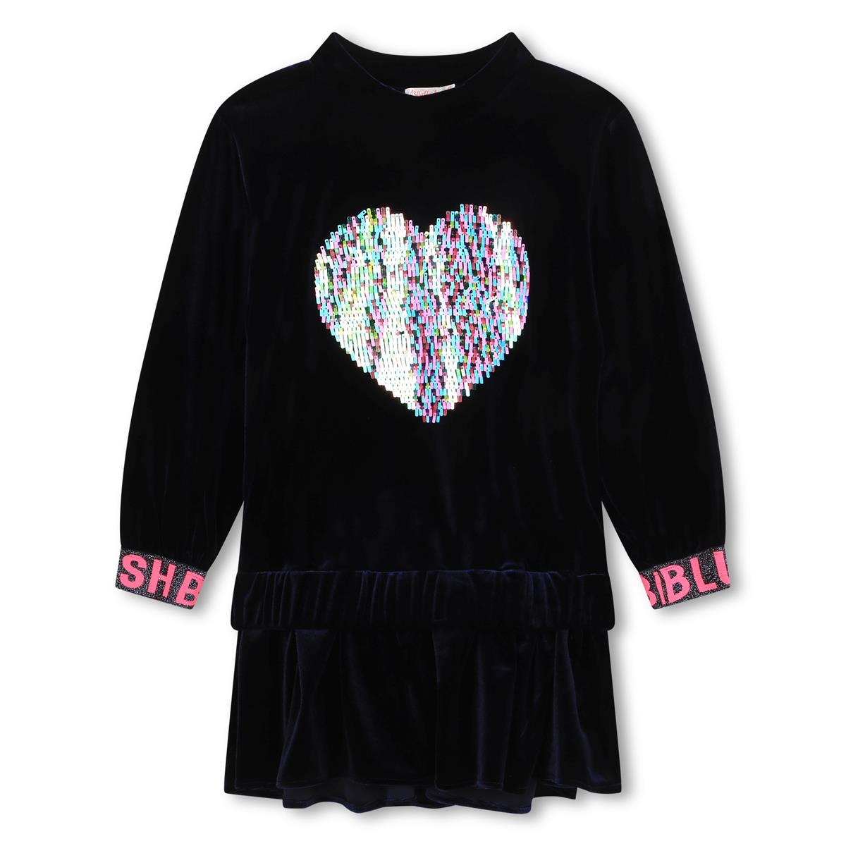 Girls Navy Sequin Dress