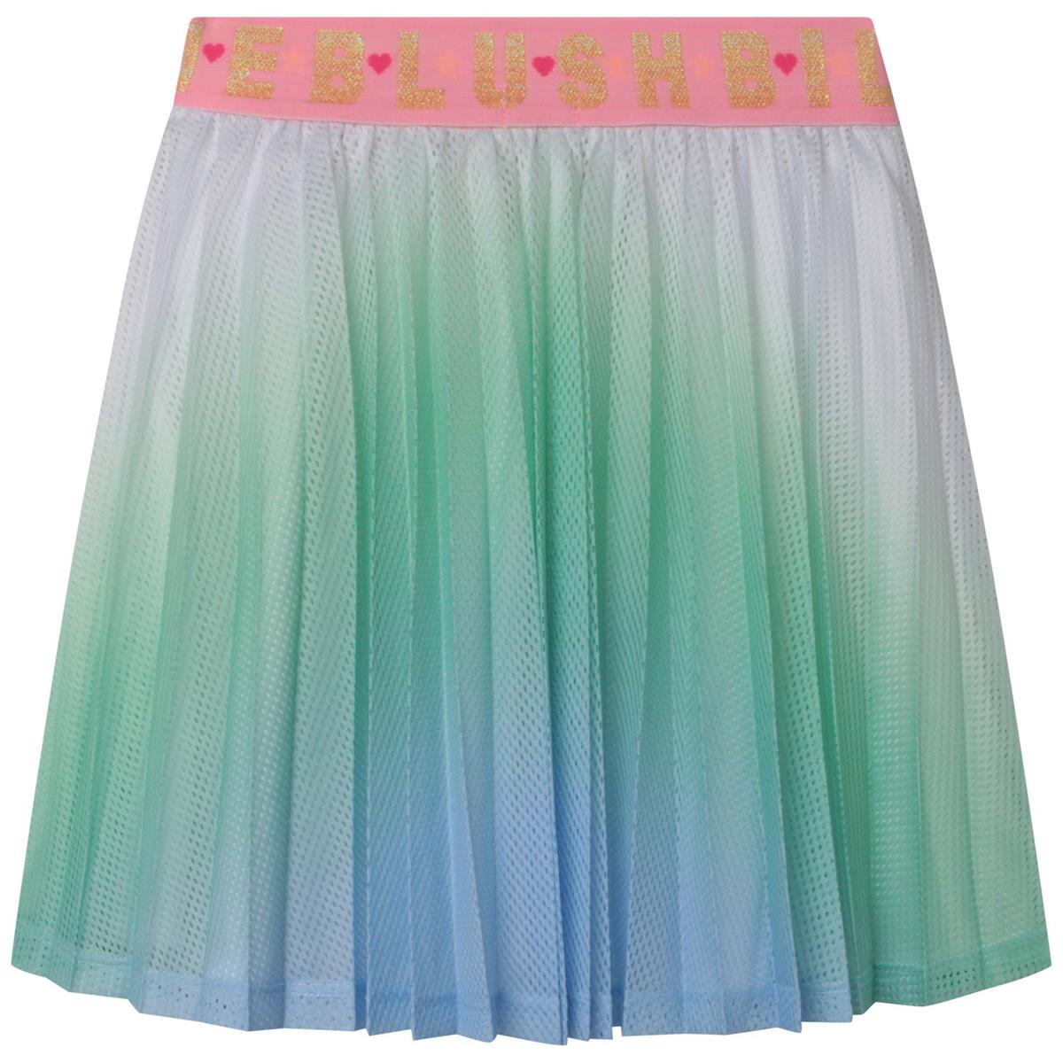 Girls Green Pleated Skirt