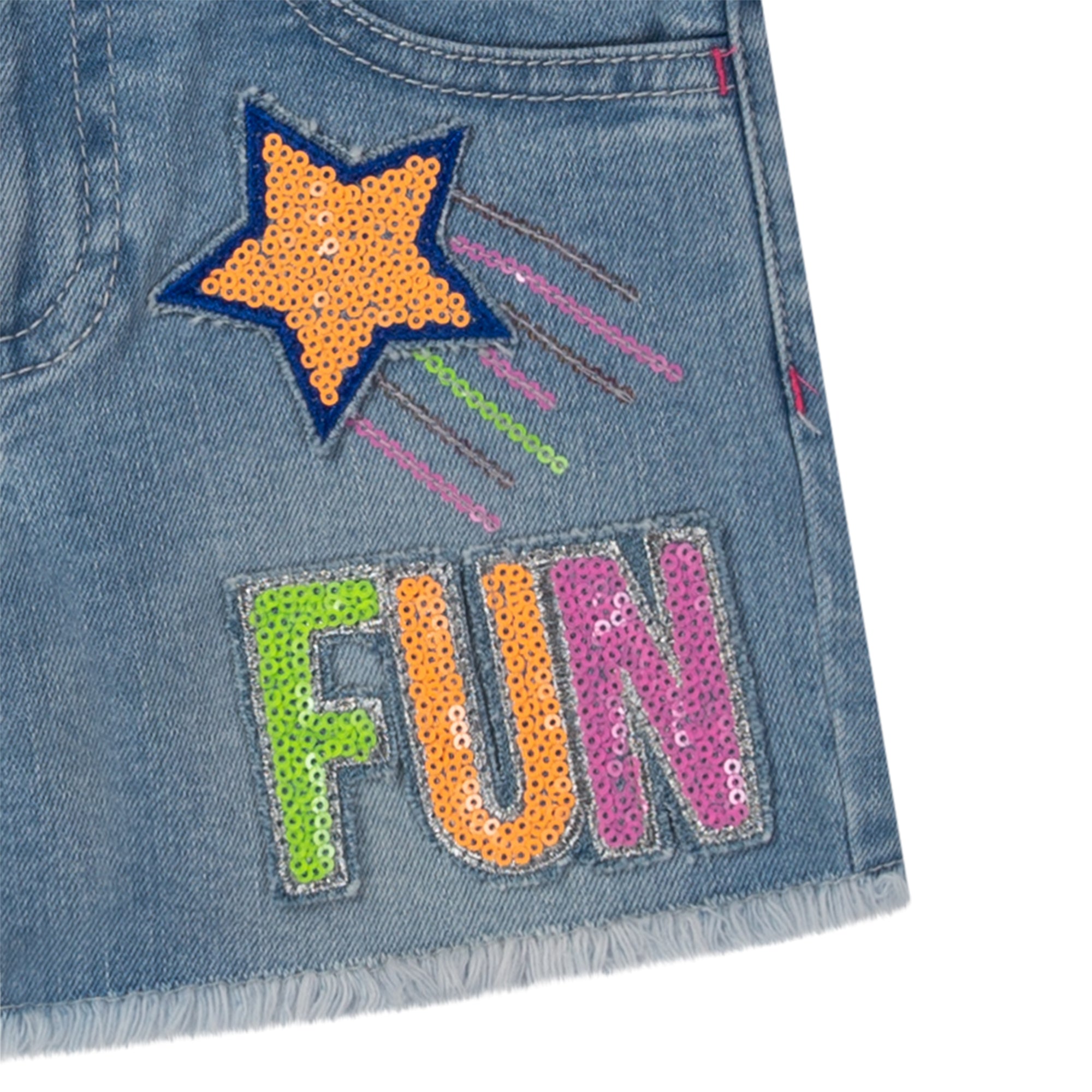 Girls Blue Denim Cotton Shorts