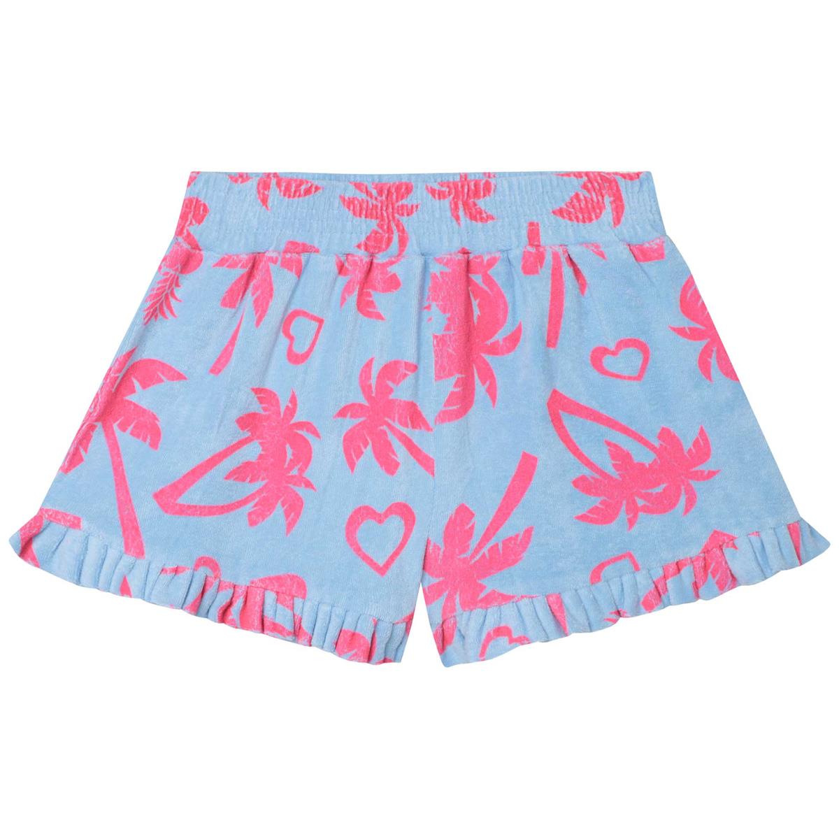 Girls Blue Printed Shorts