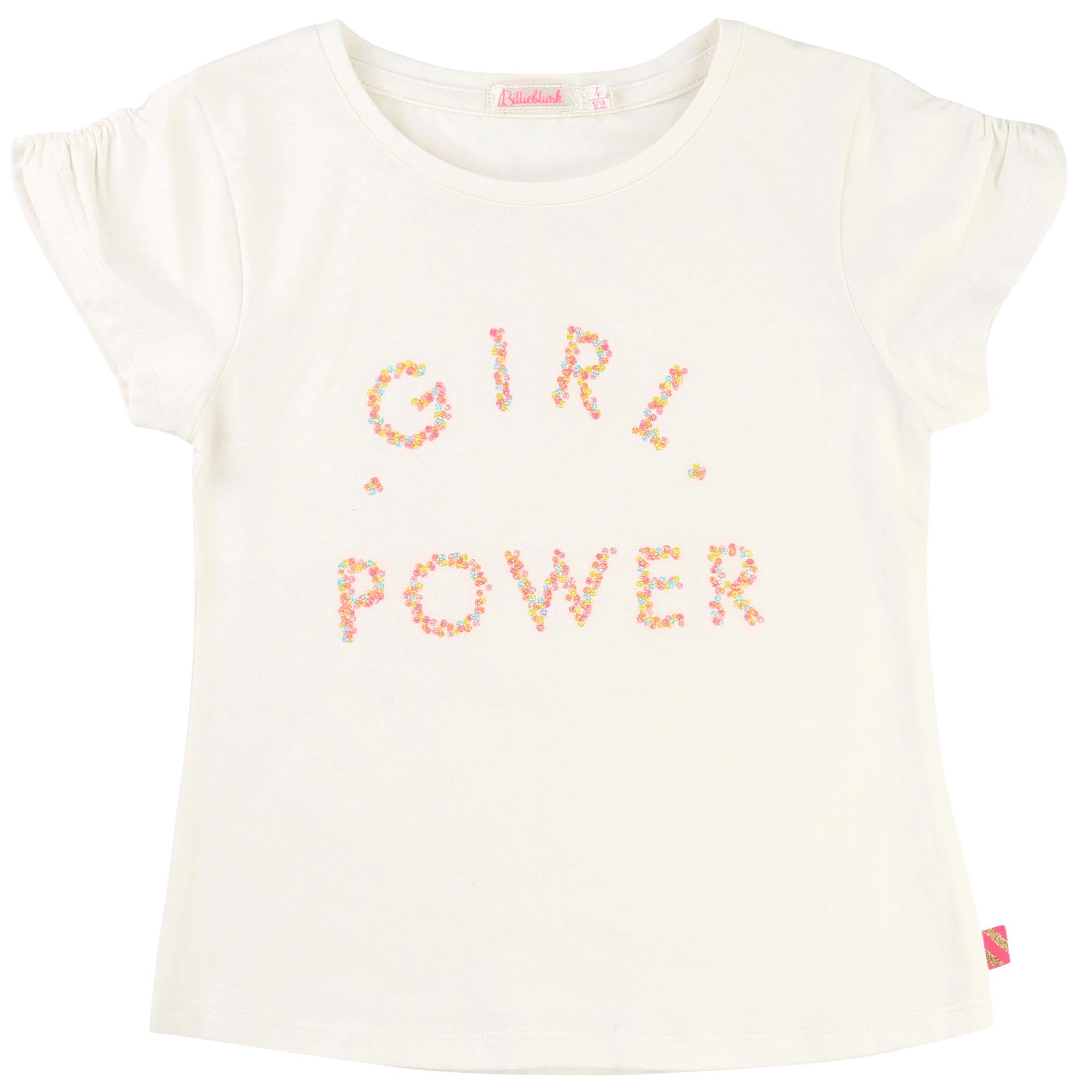 Girls White Cotton Jersey T-Shirt