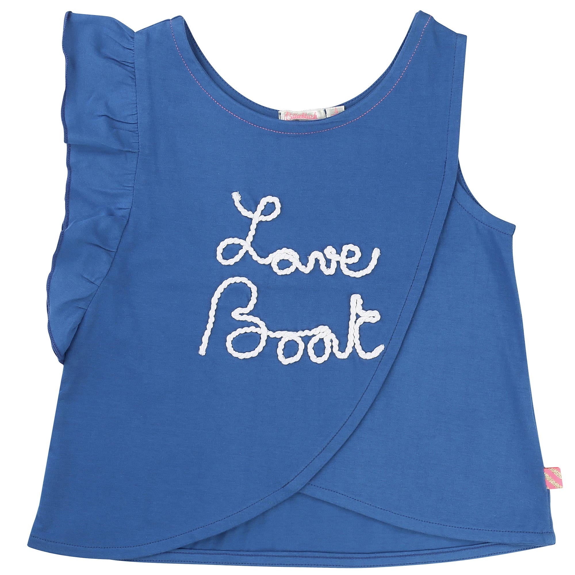 Girls Blue Cotton Jersey Vest