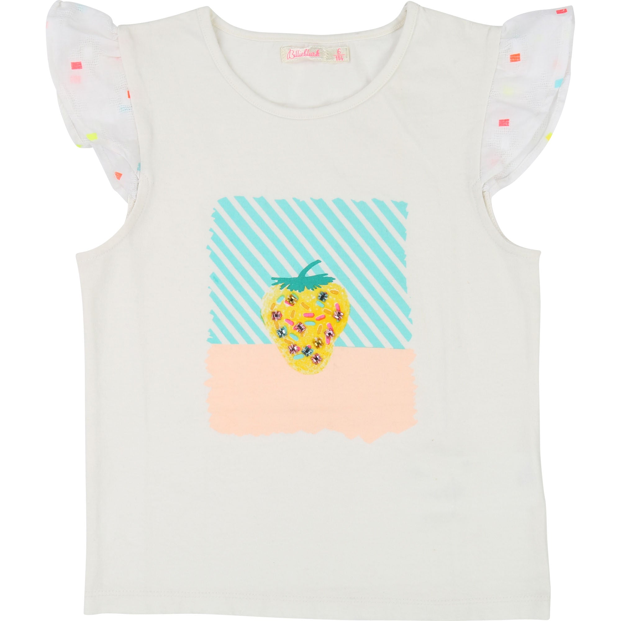 Girls White Printed T-shirt
