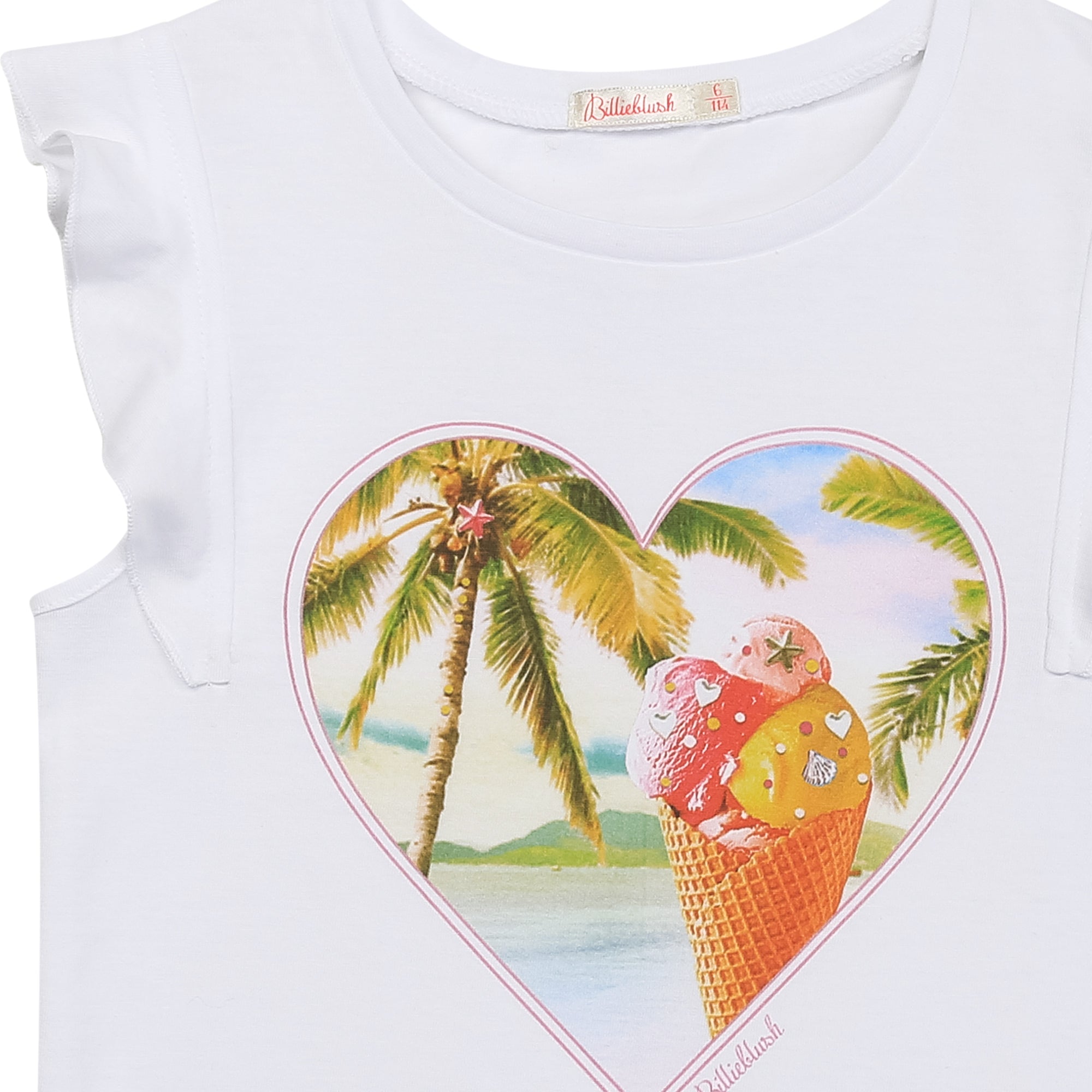 Girls White Cotton T-Shirt
