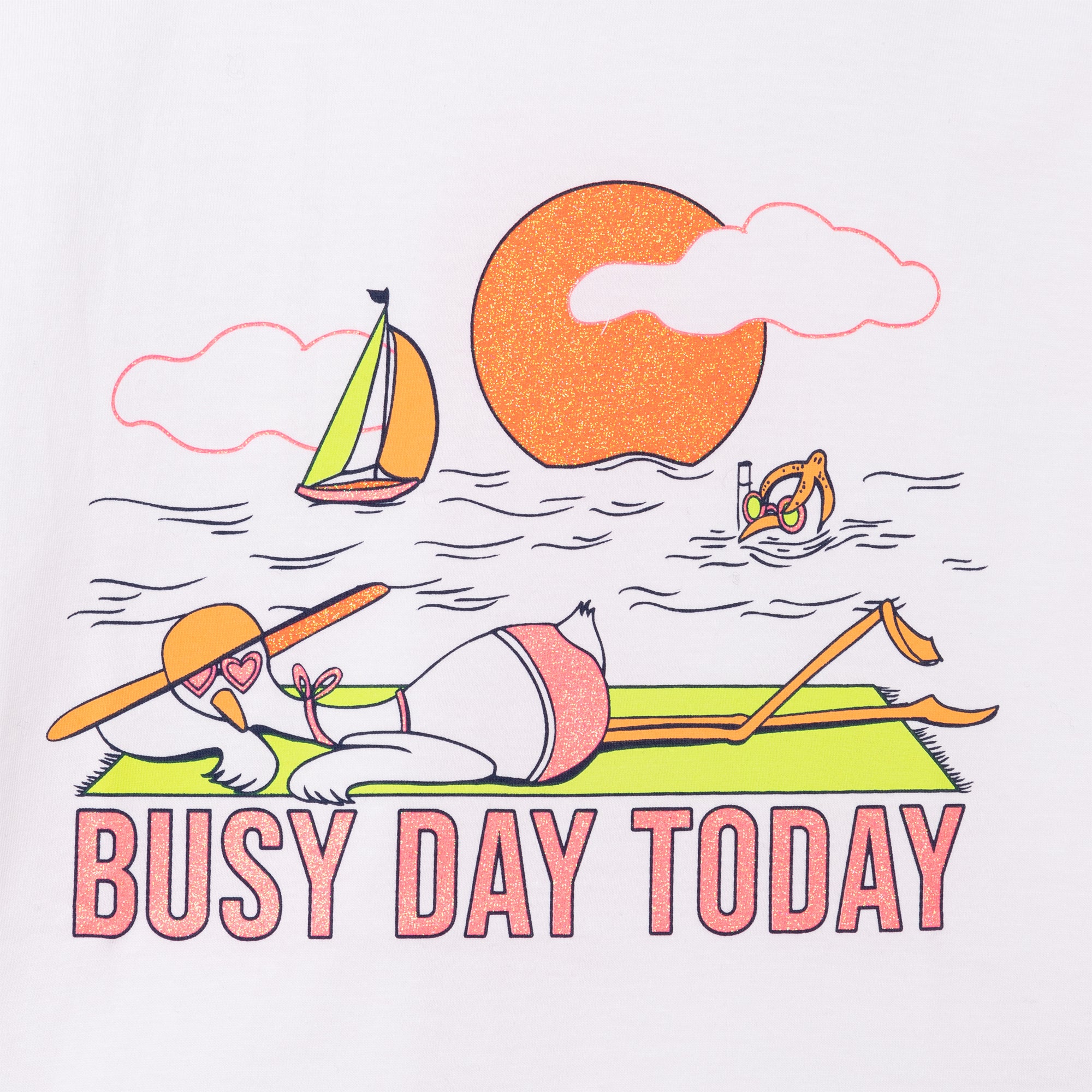 Girls White Cotton T-Shirt