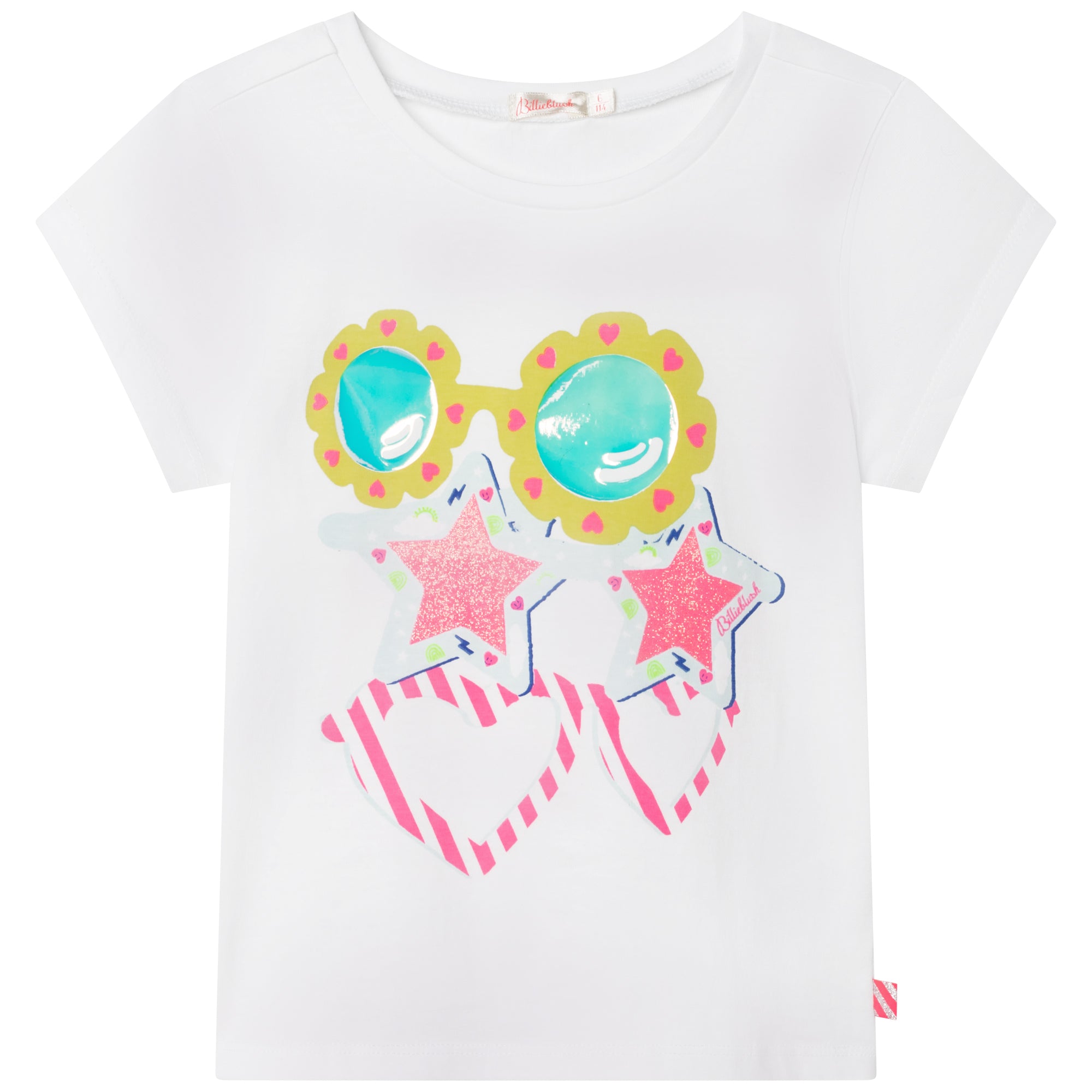 Girls White Cotton T-Shirt