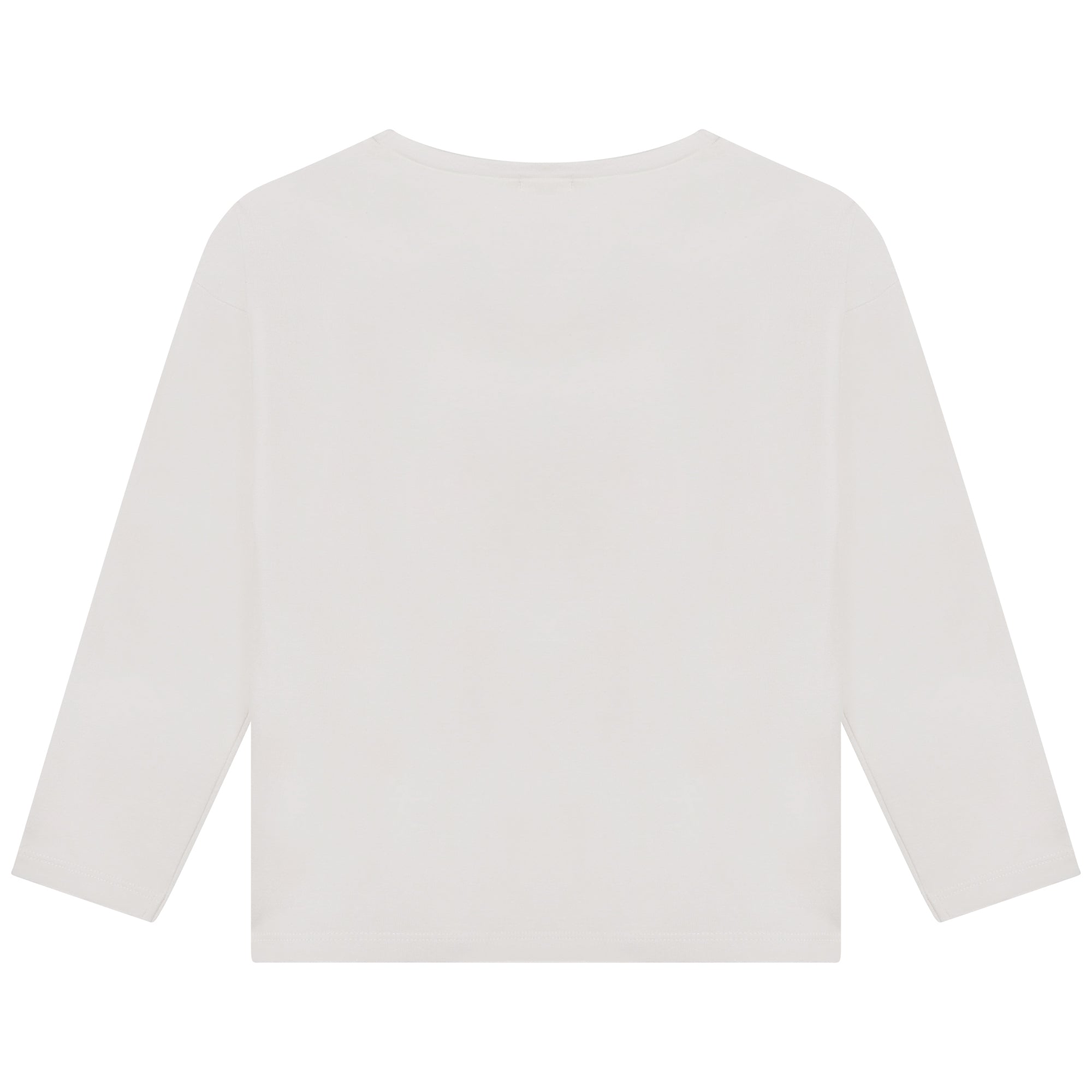 Girls White Printed Cotton T-Shirt