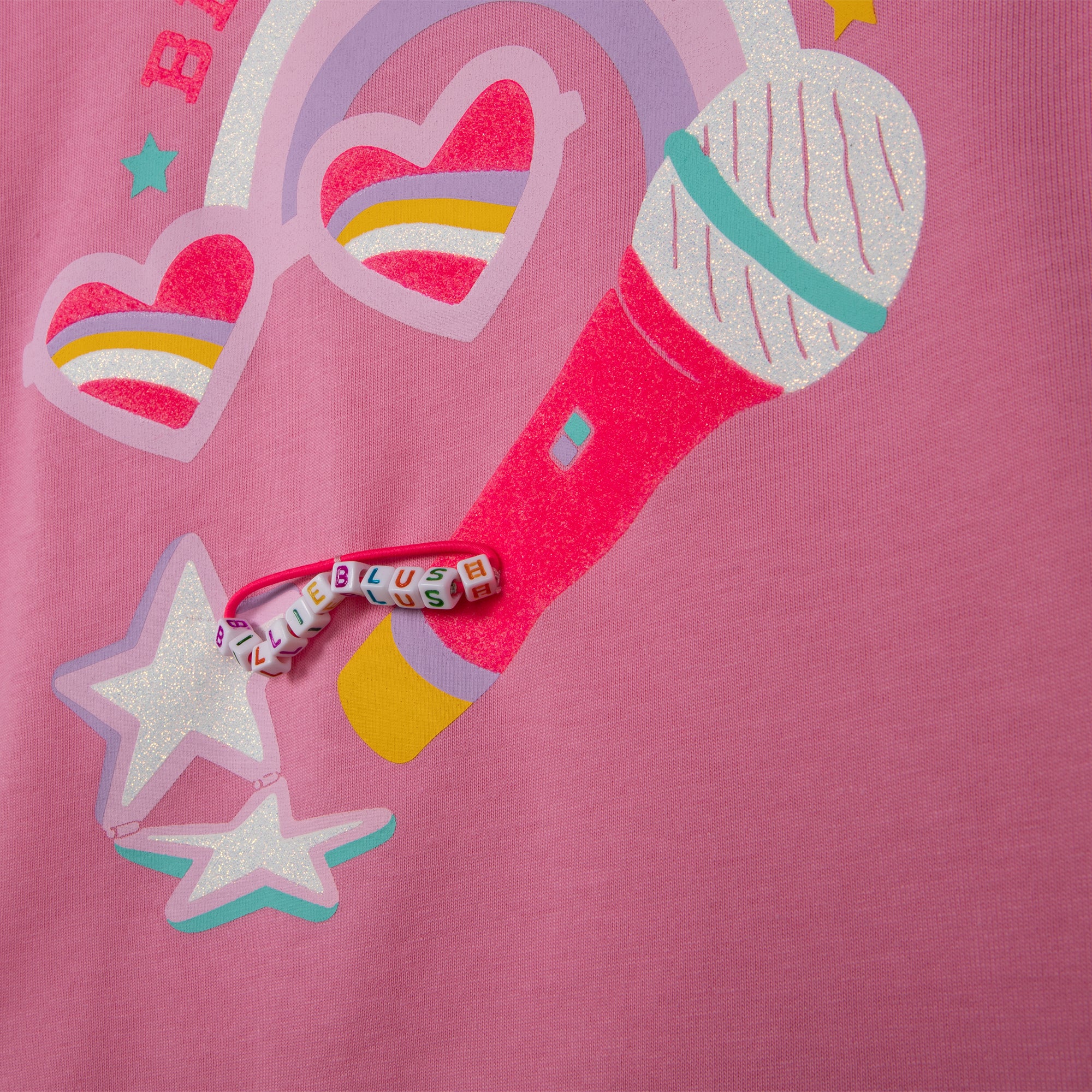 Girls Pink Printed Cotton T-Shirt