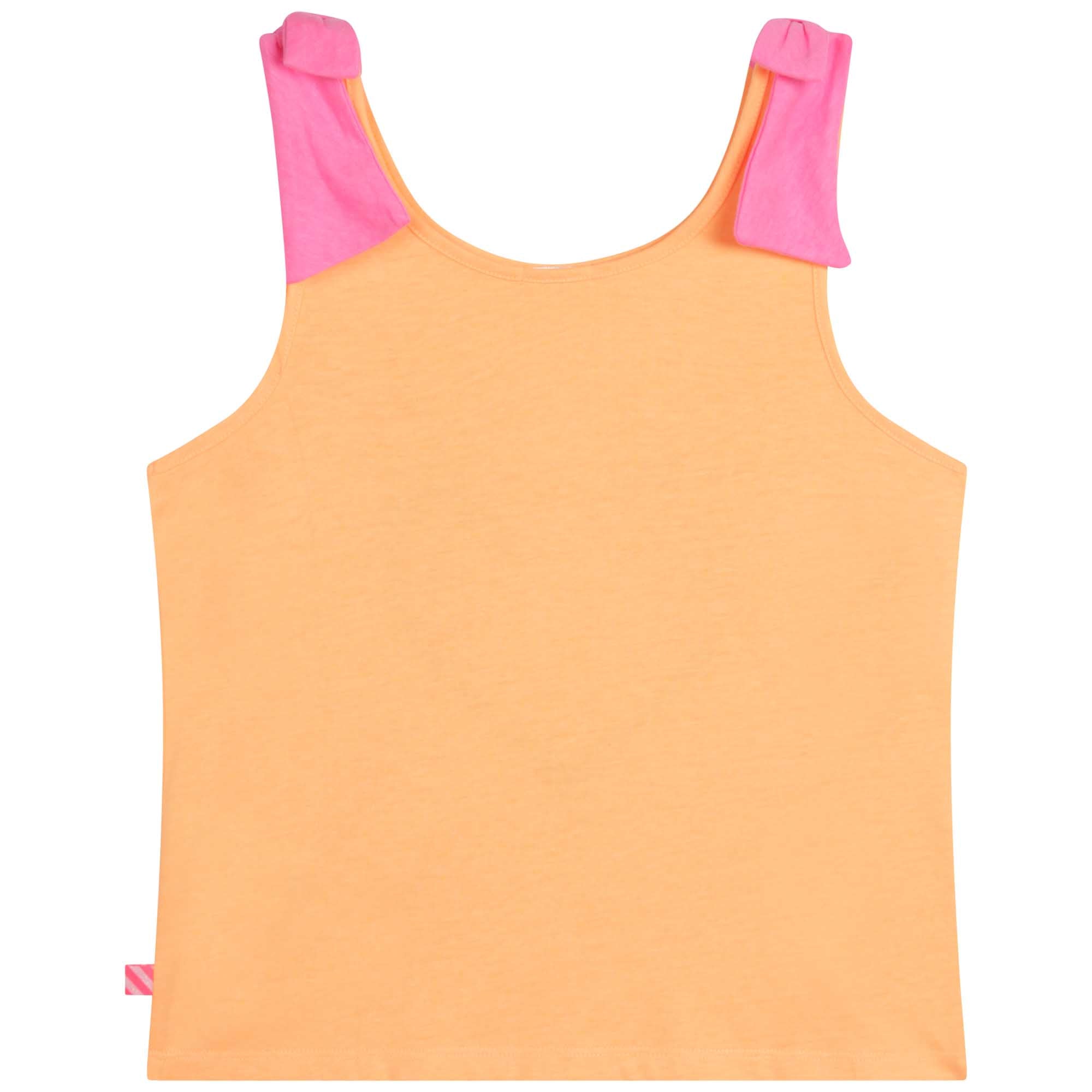 Girls Orange Printed Vest