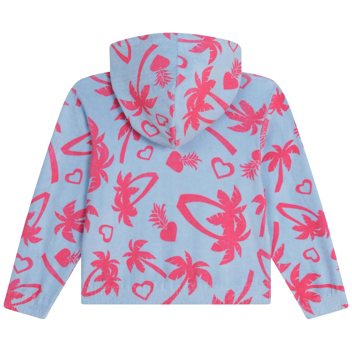 Girls Blue Zip-Up Top