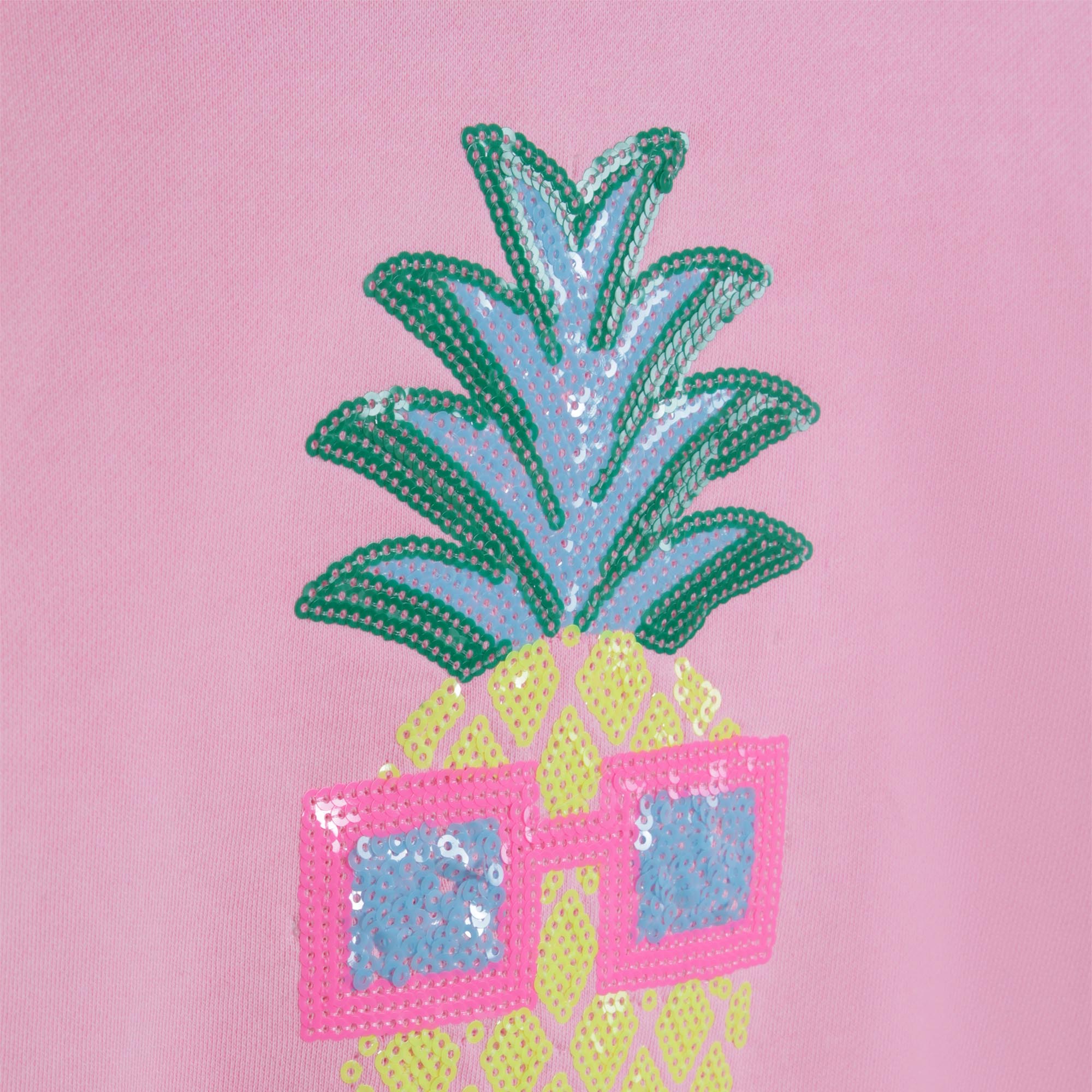 Girls Pink Sequin Cotton Sweatshirt