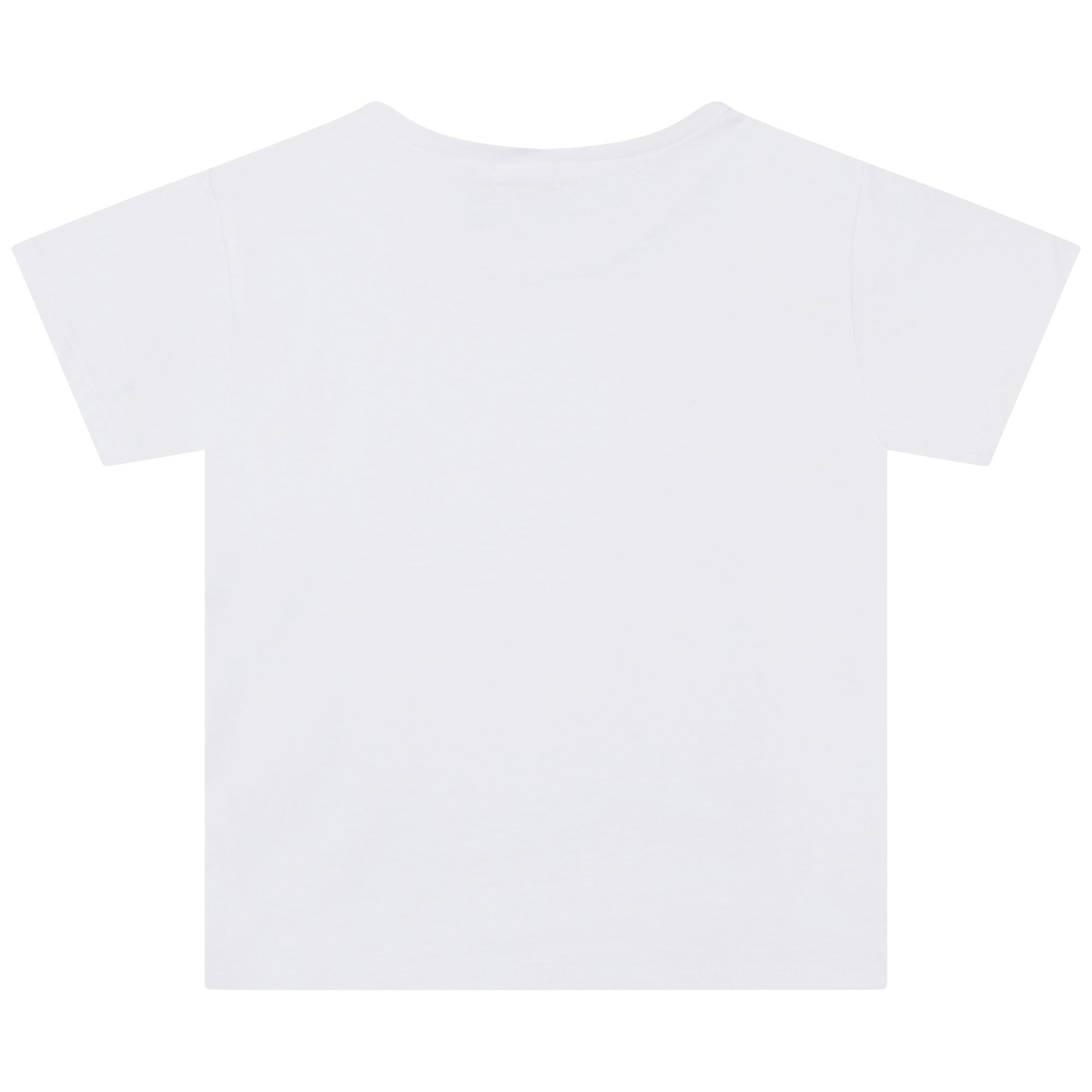 Girls White Printed Cotton T-Shirt