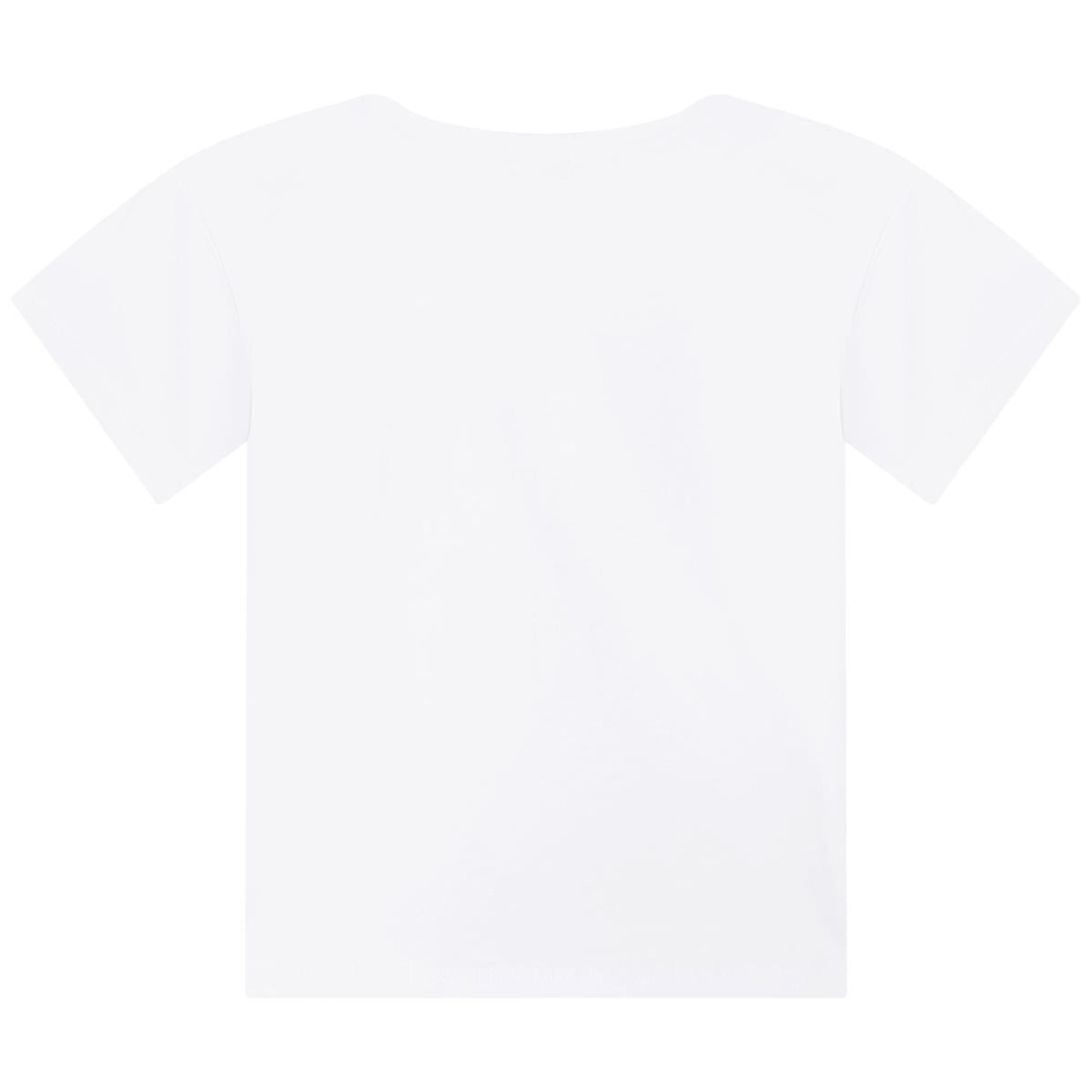 Girls White Cotton T-Shirt